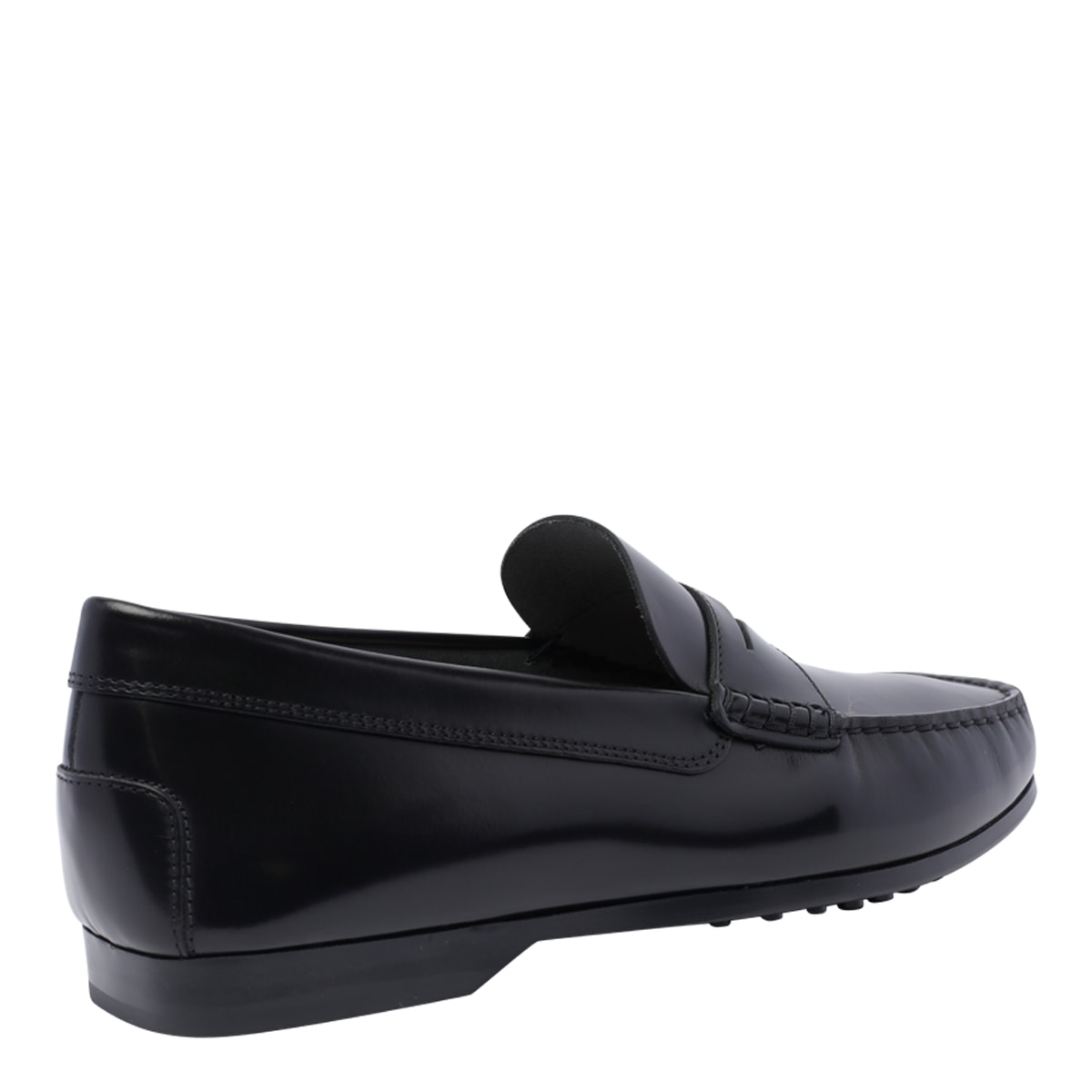 Shop Tod's Leather Loafers In Black