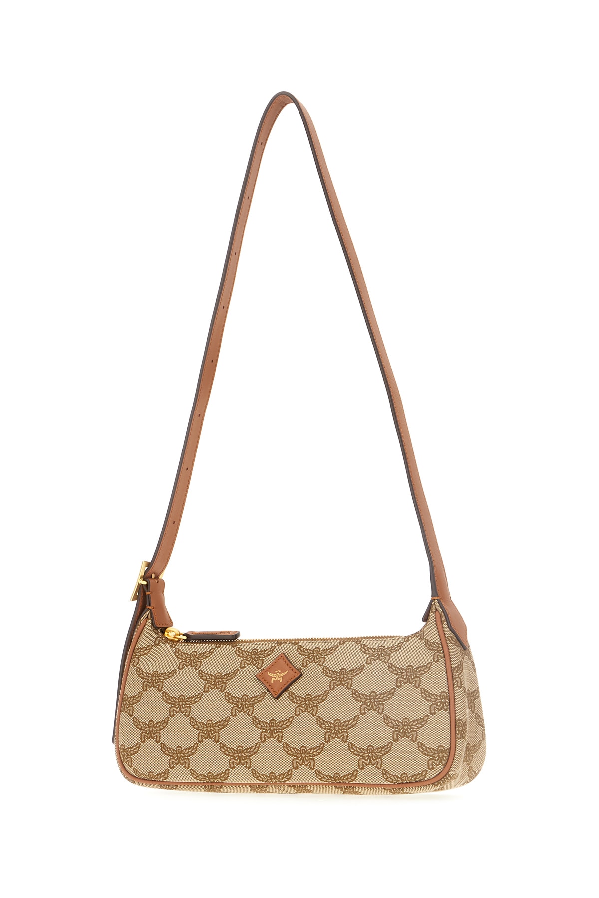 Shop Mcm Printed Canvas Shoulder Bag In Ig