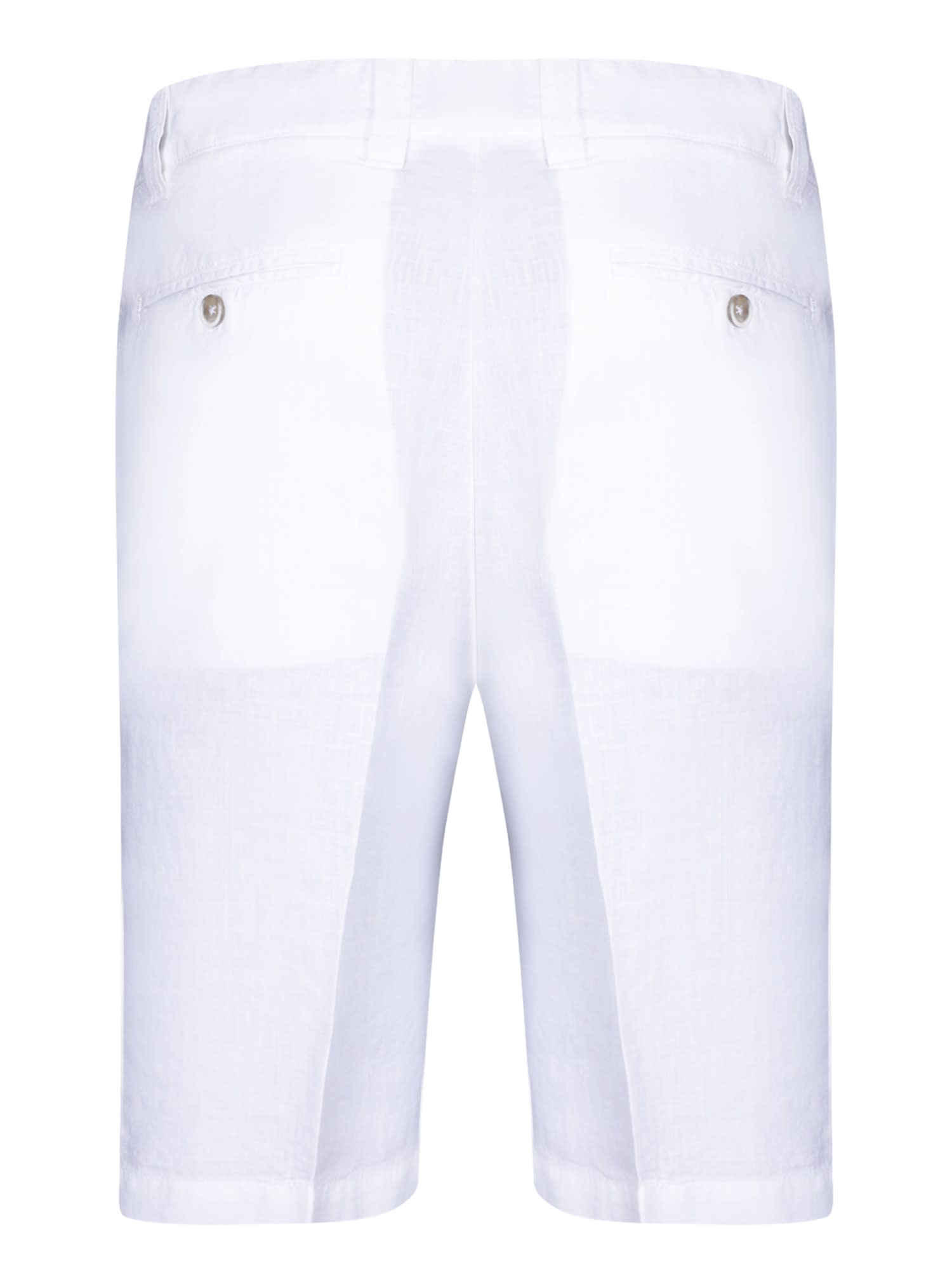 Shop 120% Lino White Linen Bermuda Shorts