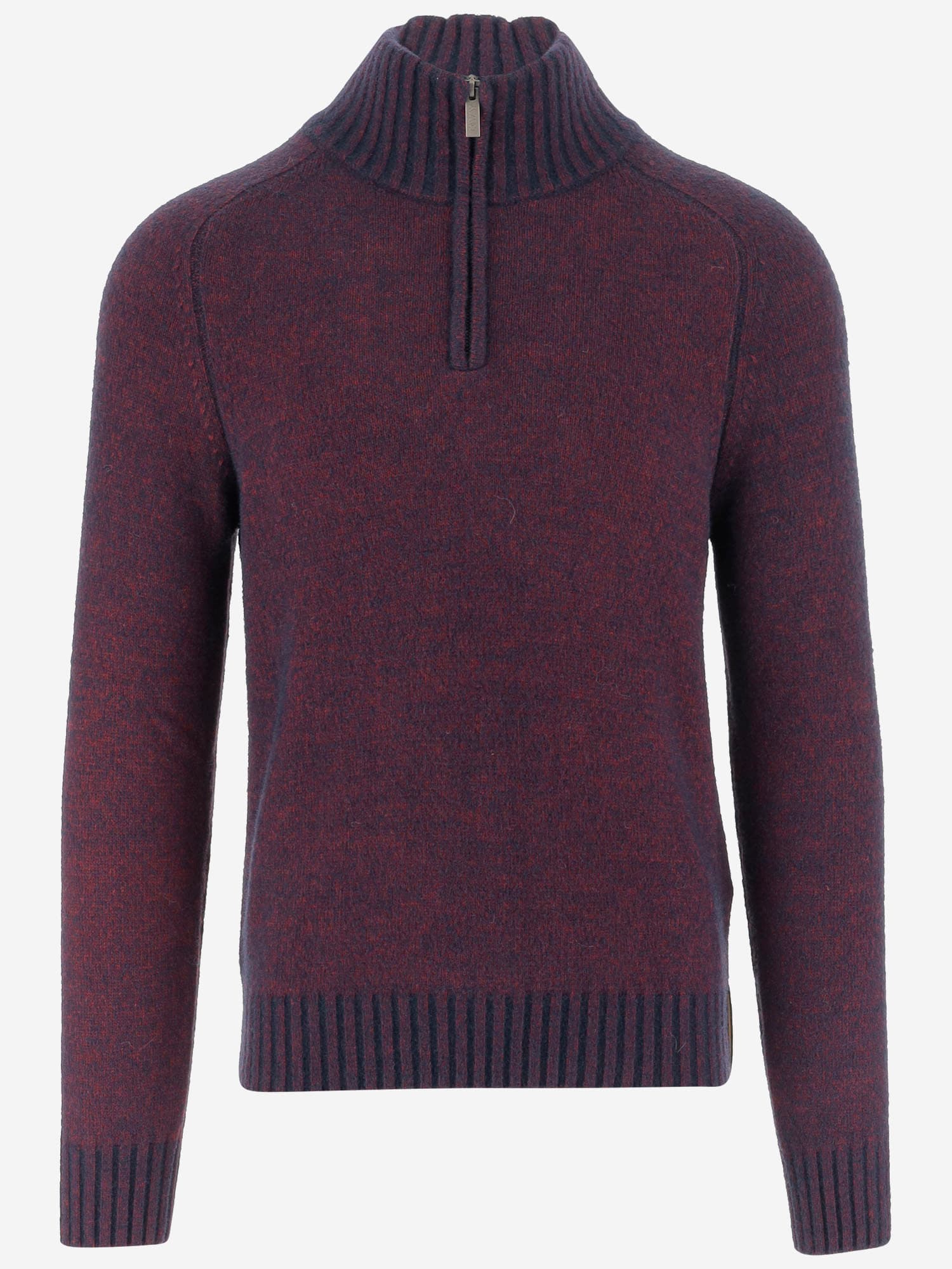 K-way Wool Blend Sweater With Zipper At The Neck In Purple