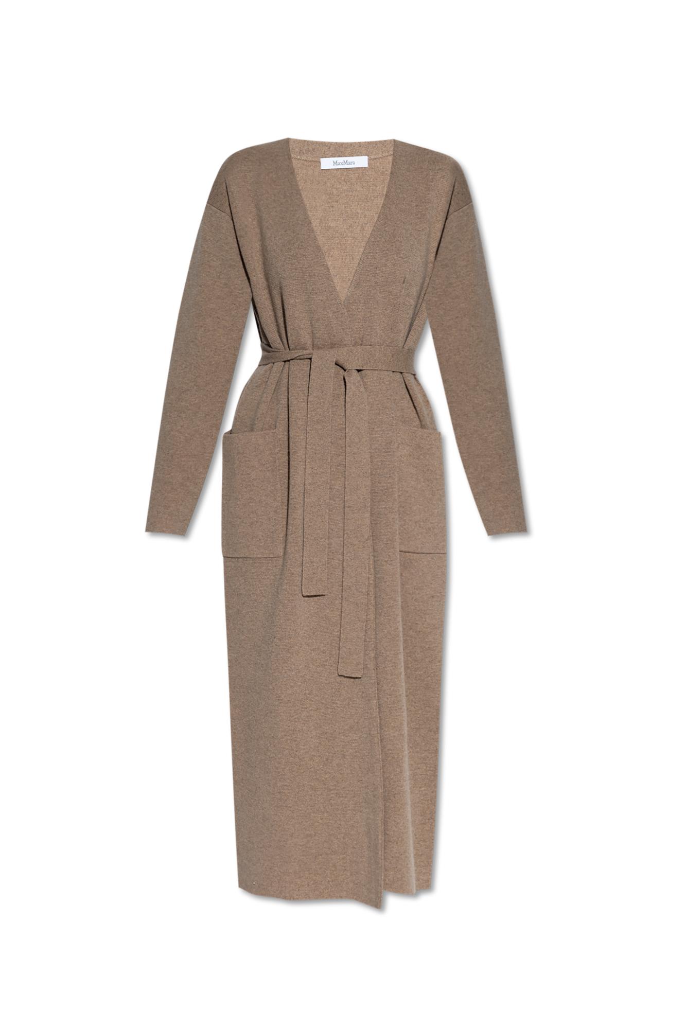 Shop Max Mara Long Cardigan Gestro In Brown