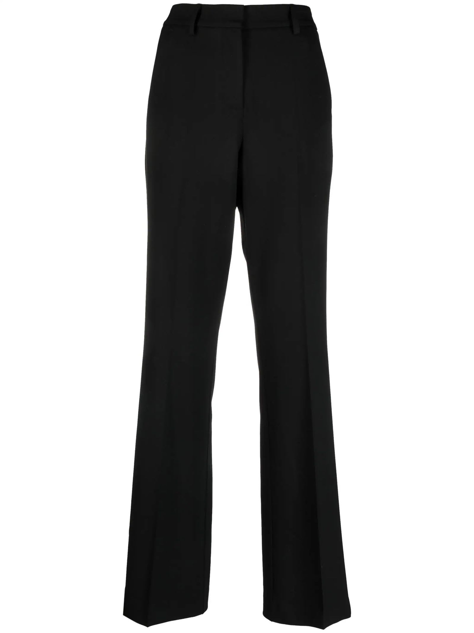 Shop P.a.r.o.s.h Black Virgin Wool Blend Tailored Trousers