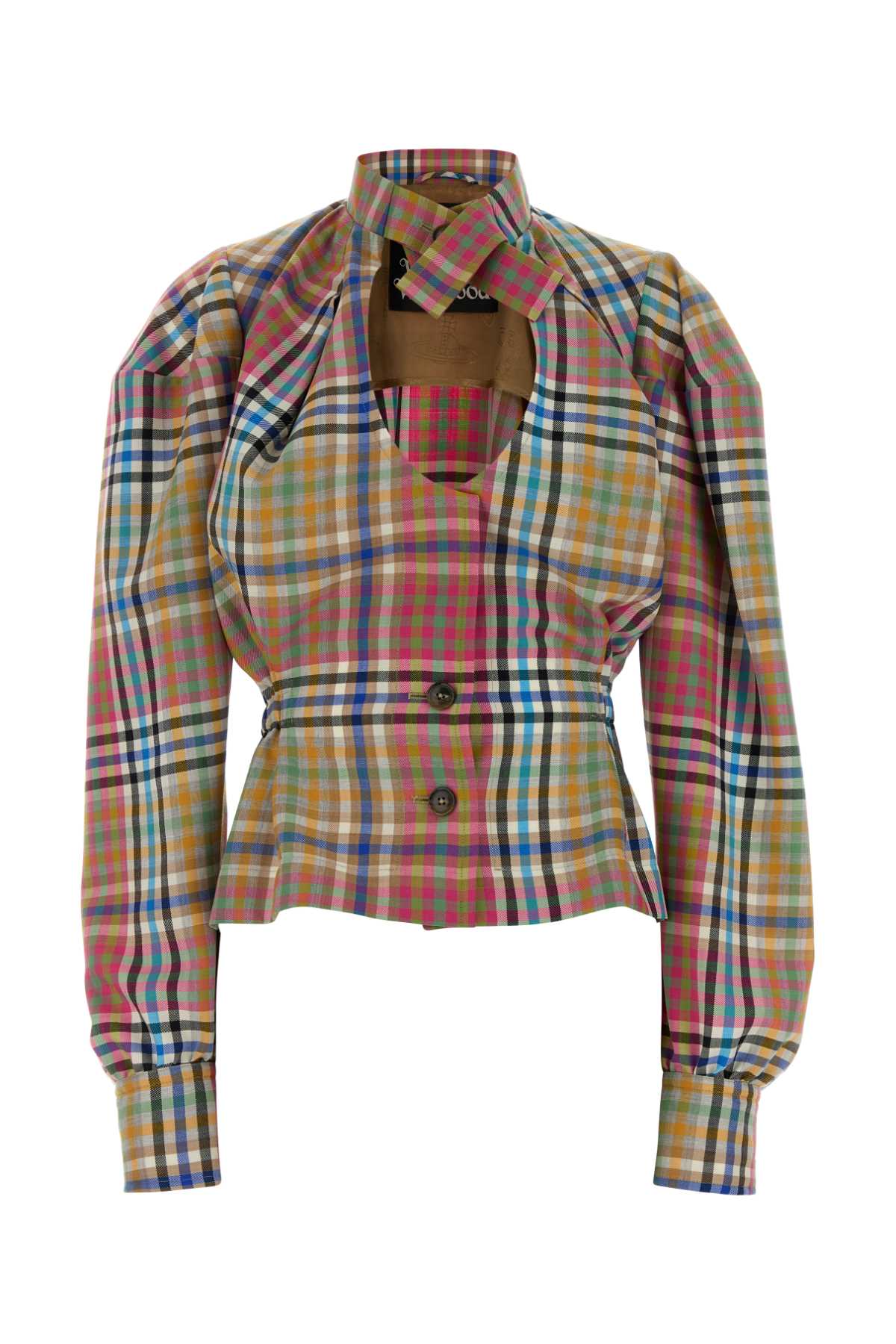 Vivienne Westwood Embroidered Wool Vase Blazer In Multi