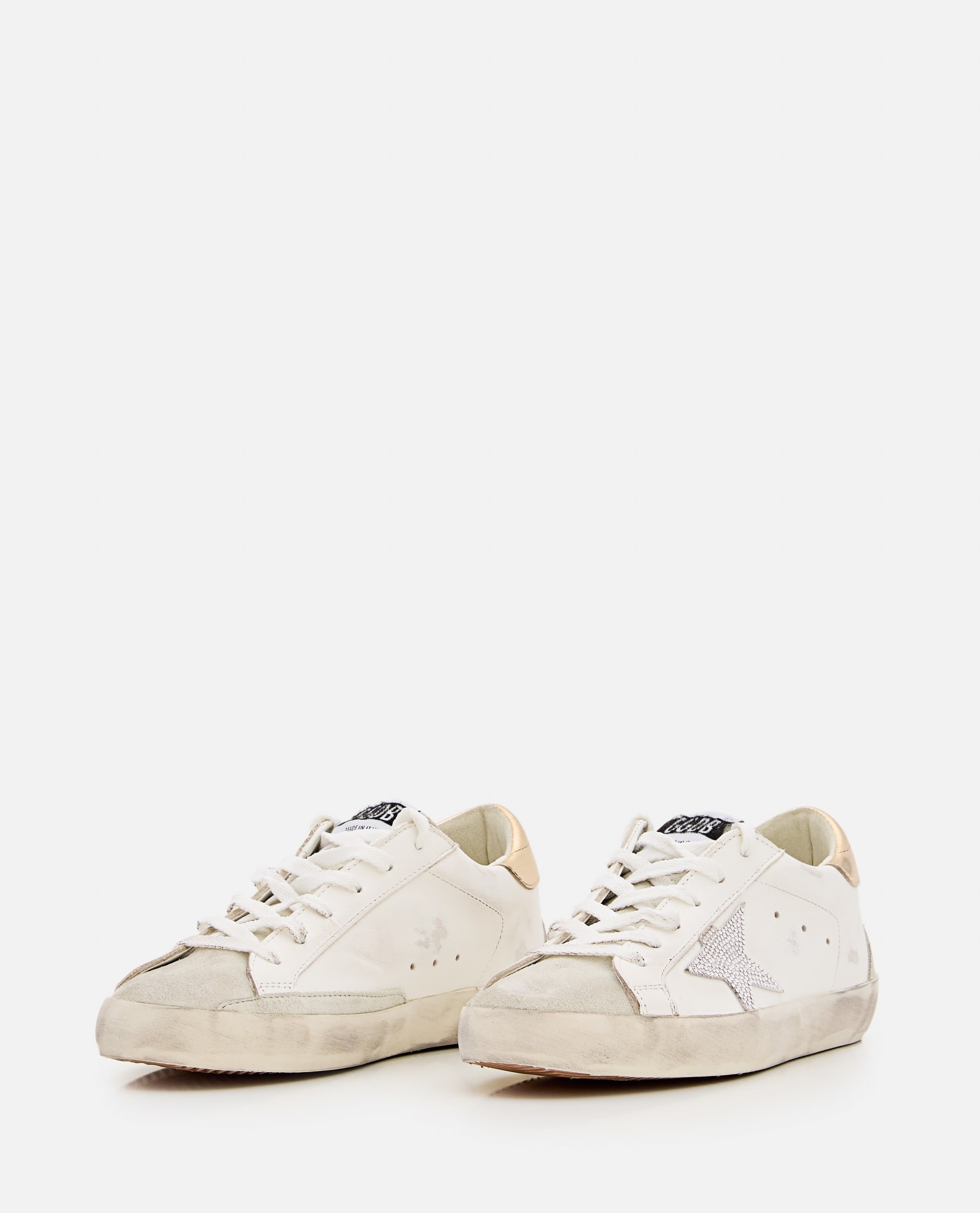 Shop Golden Goose Super Star Leather Sneakers In White