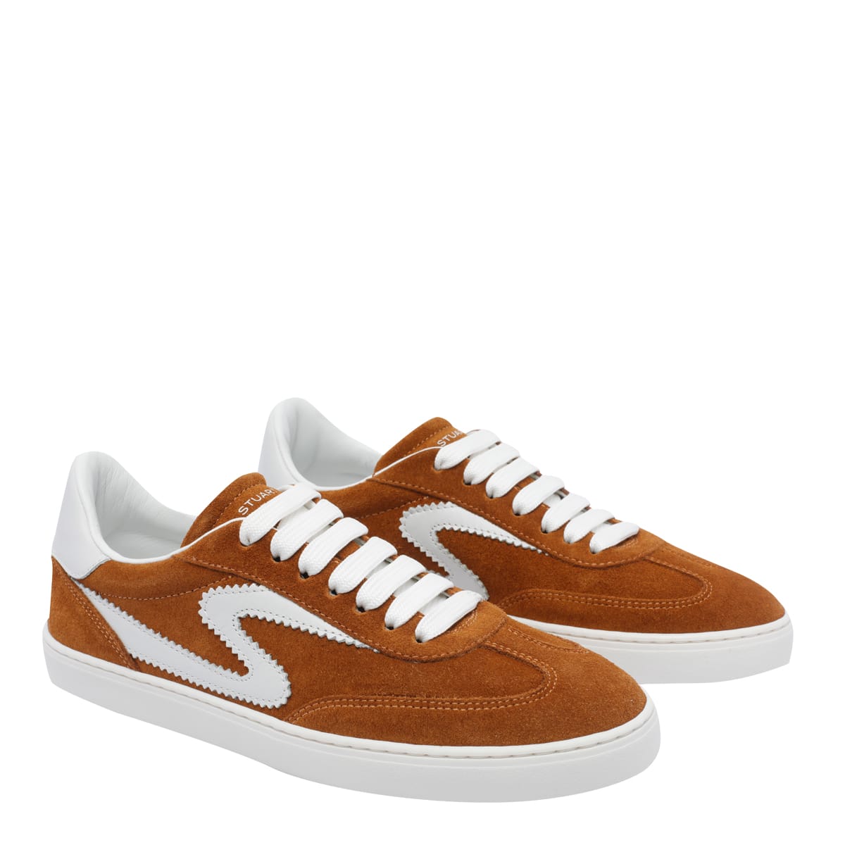 Stuart Weitzman , Sw Runaround Sneaker, Sneakers, Hazel/white, Suede/calf