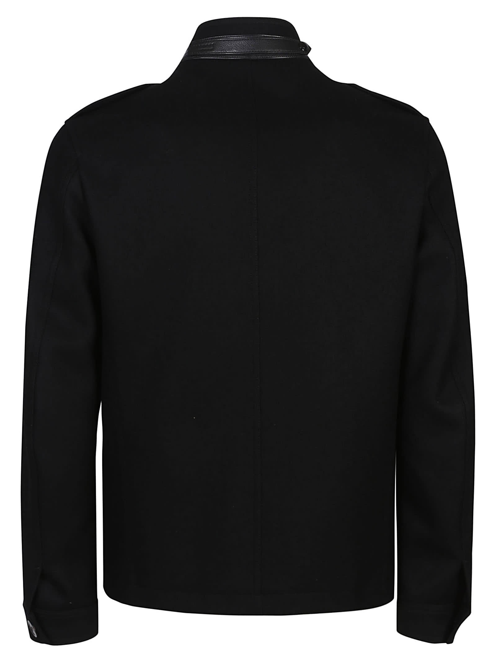 Shop Tom Ford Stand Collar Overshirt In Black