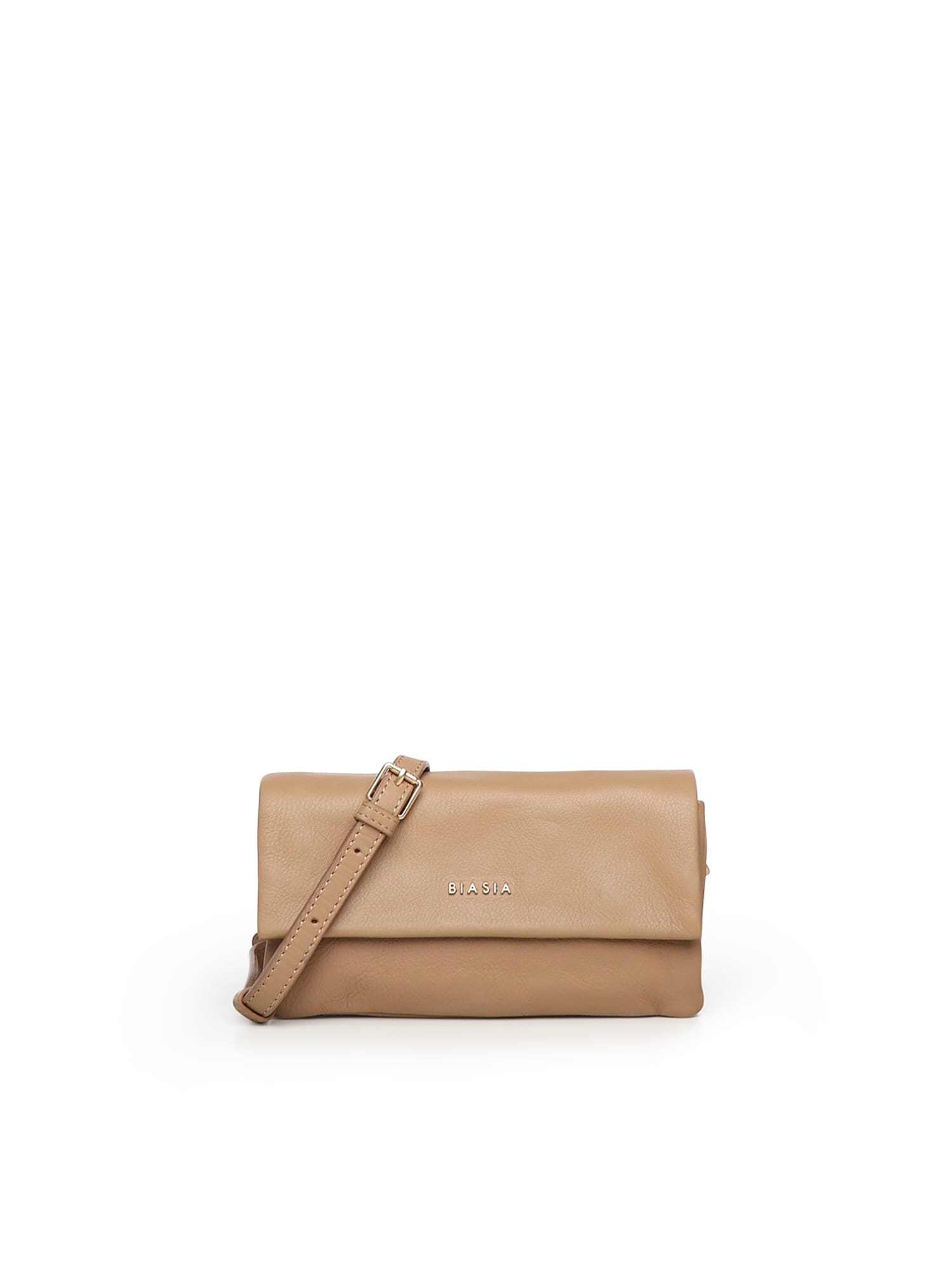 Biasia Leather Shoulder Bag In Nude