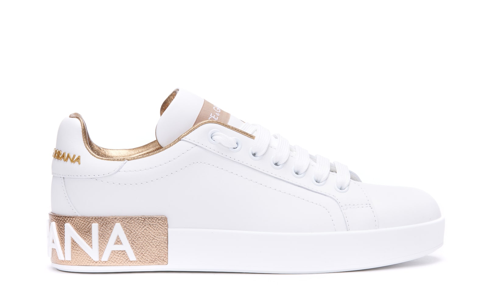 Shop Dolce & Gabbana Portofino Sneakers In Oro Polvere