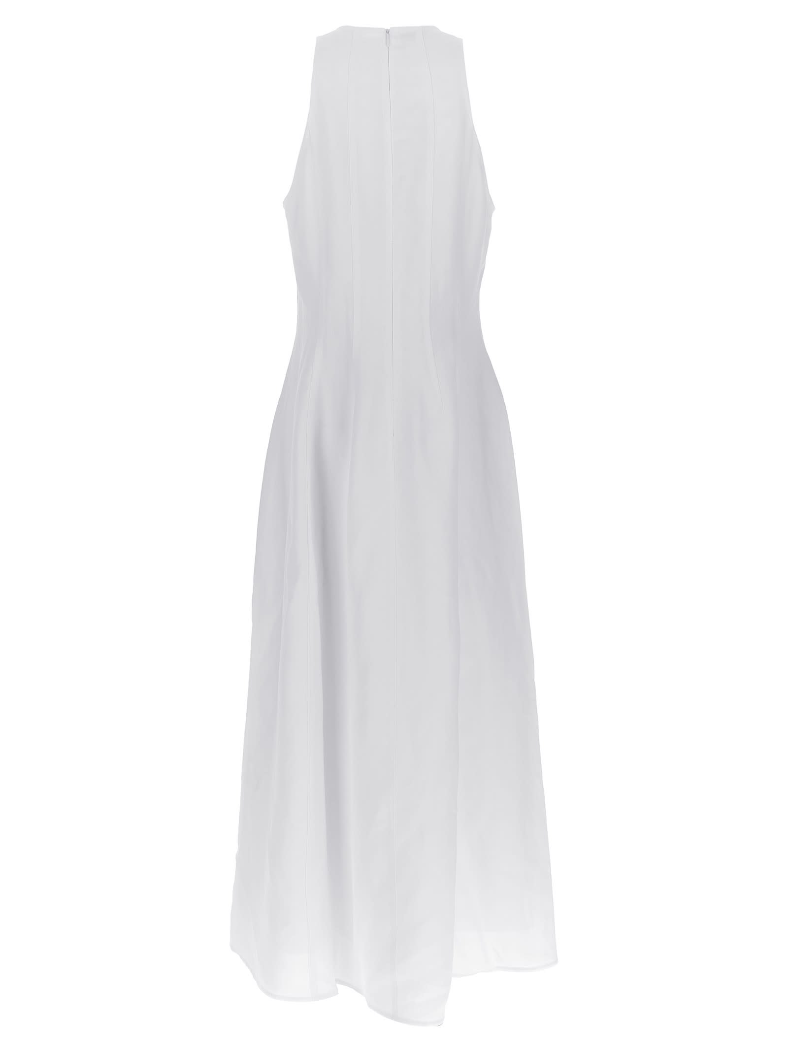 Shop Brunello Cucinelli Long Dress In Naturale (white)
