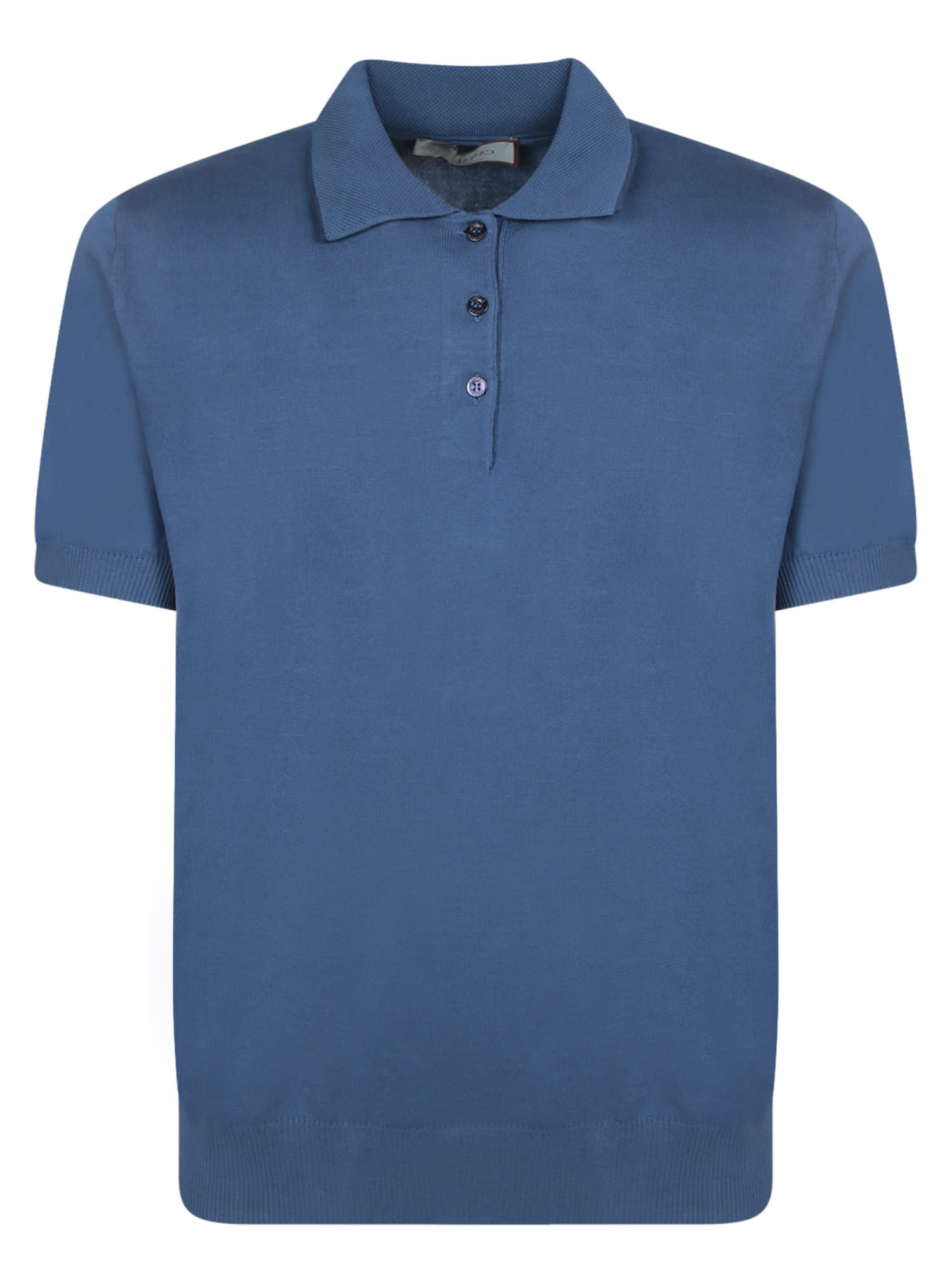 Avio Blue Cotton Polo Shirt