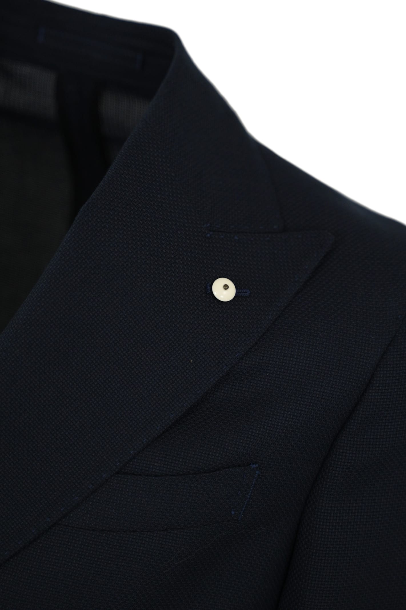 L.b.m 1911 Double-breasted Jacket In Cotton And Wool In Blu