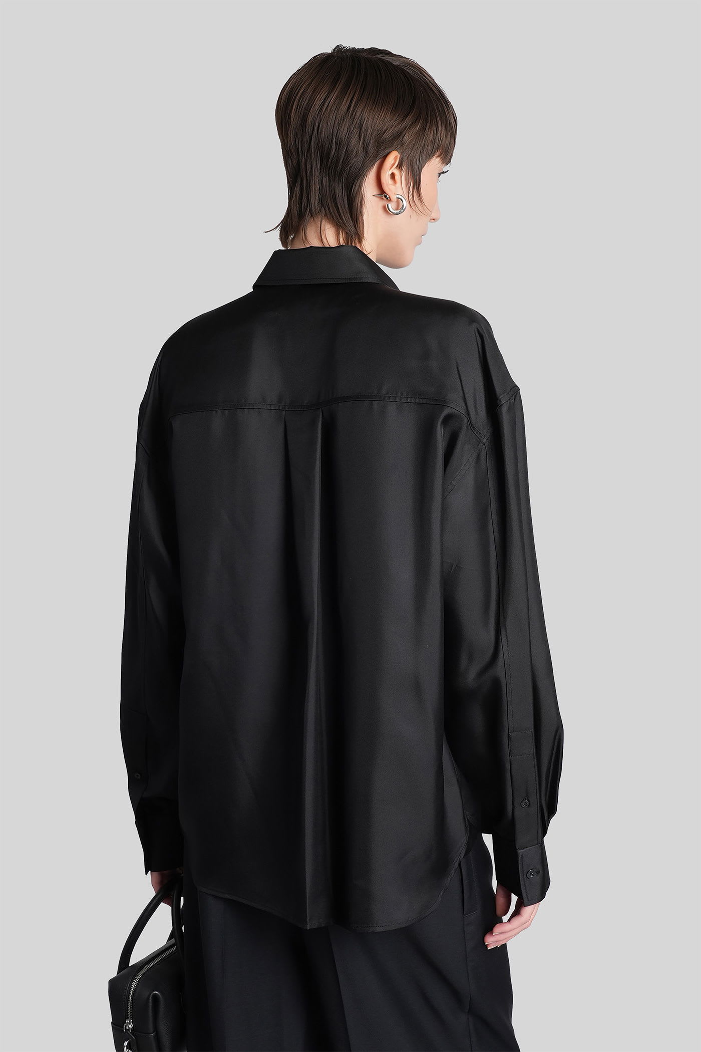 Alexander Wang Shirt In Black Silk In Black
