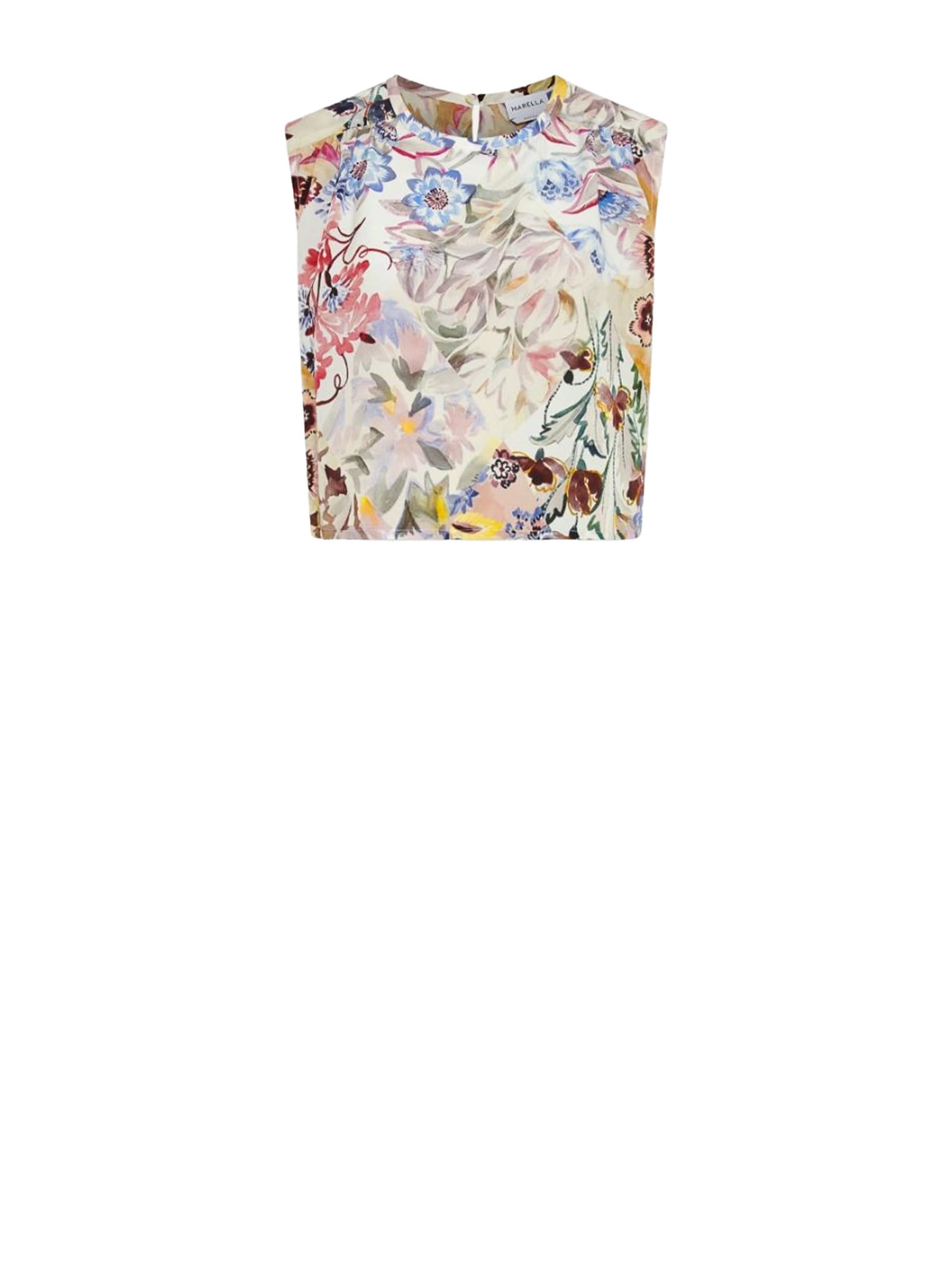 Marella Floral-pattern Silk Top In Multi
