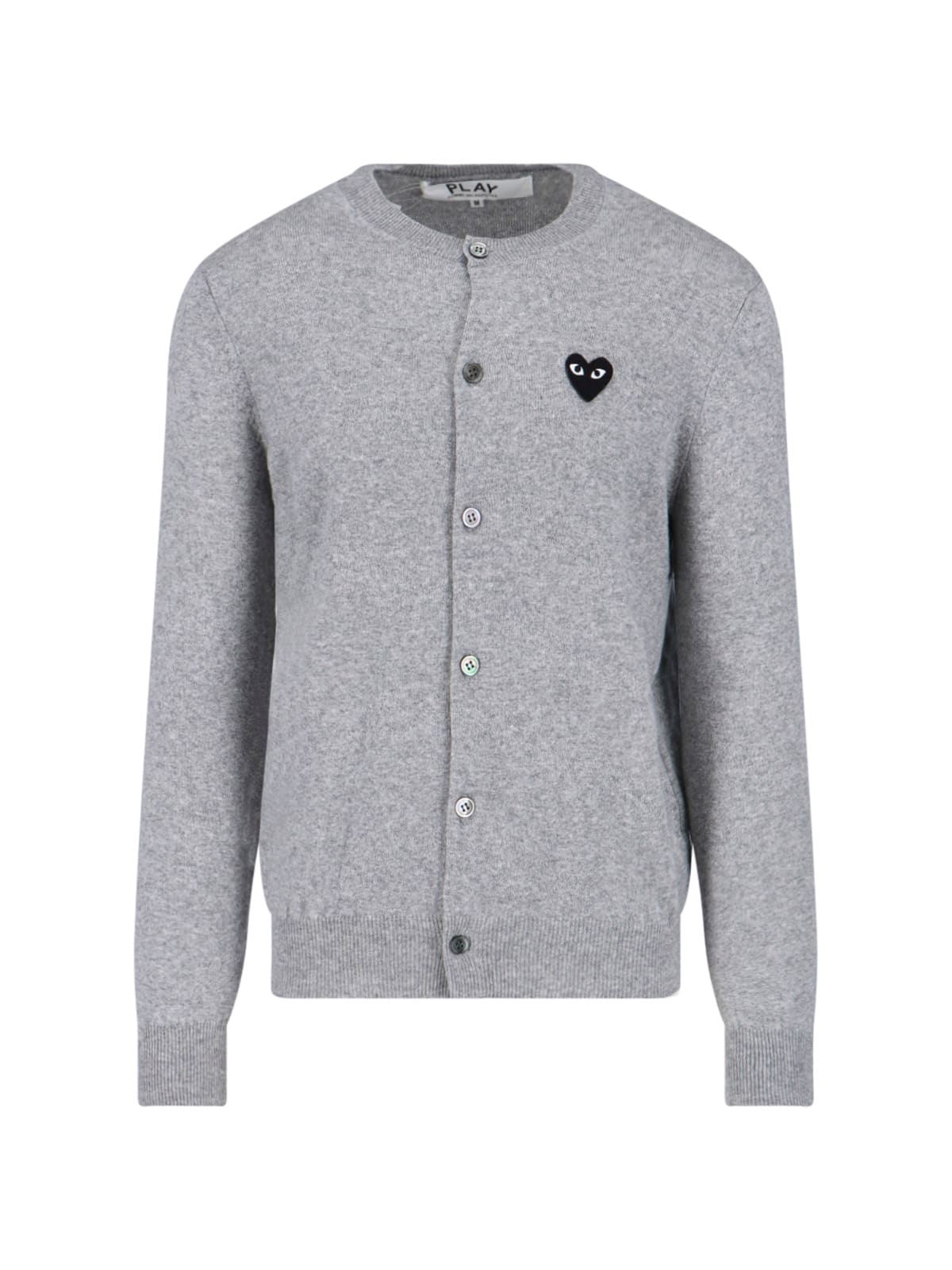 Comme Des Garçons Play Logo Cardigan In Gray