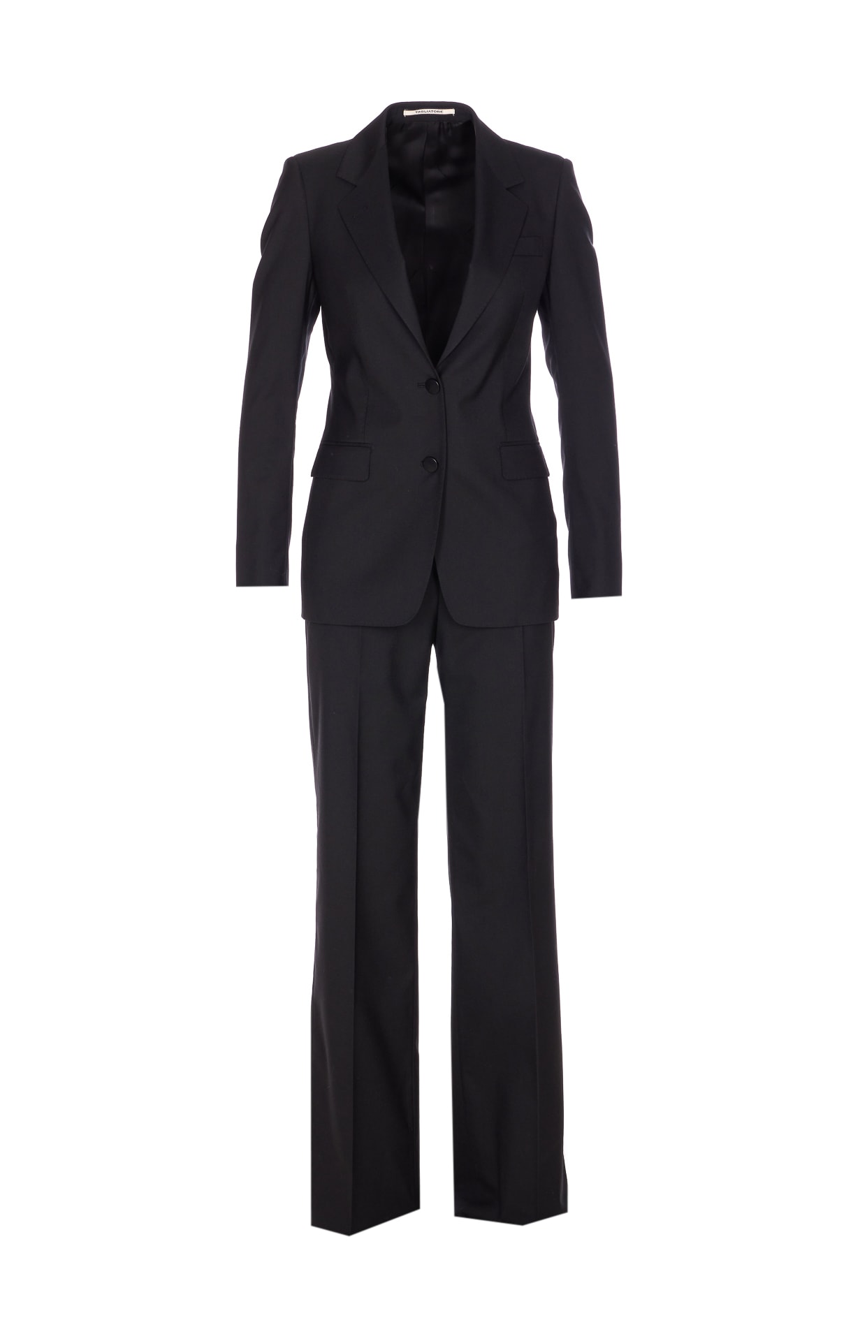 Tagliatore Notched Lapel Jacket Long Sleeves Pockets In Black