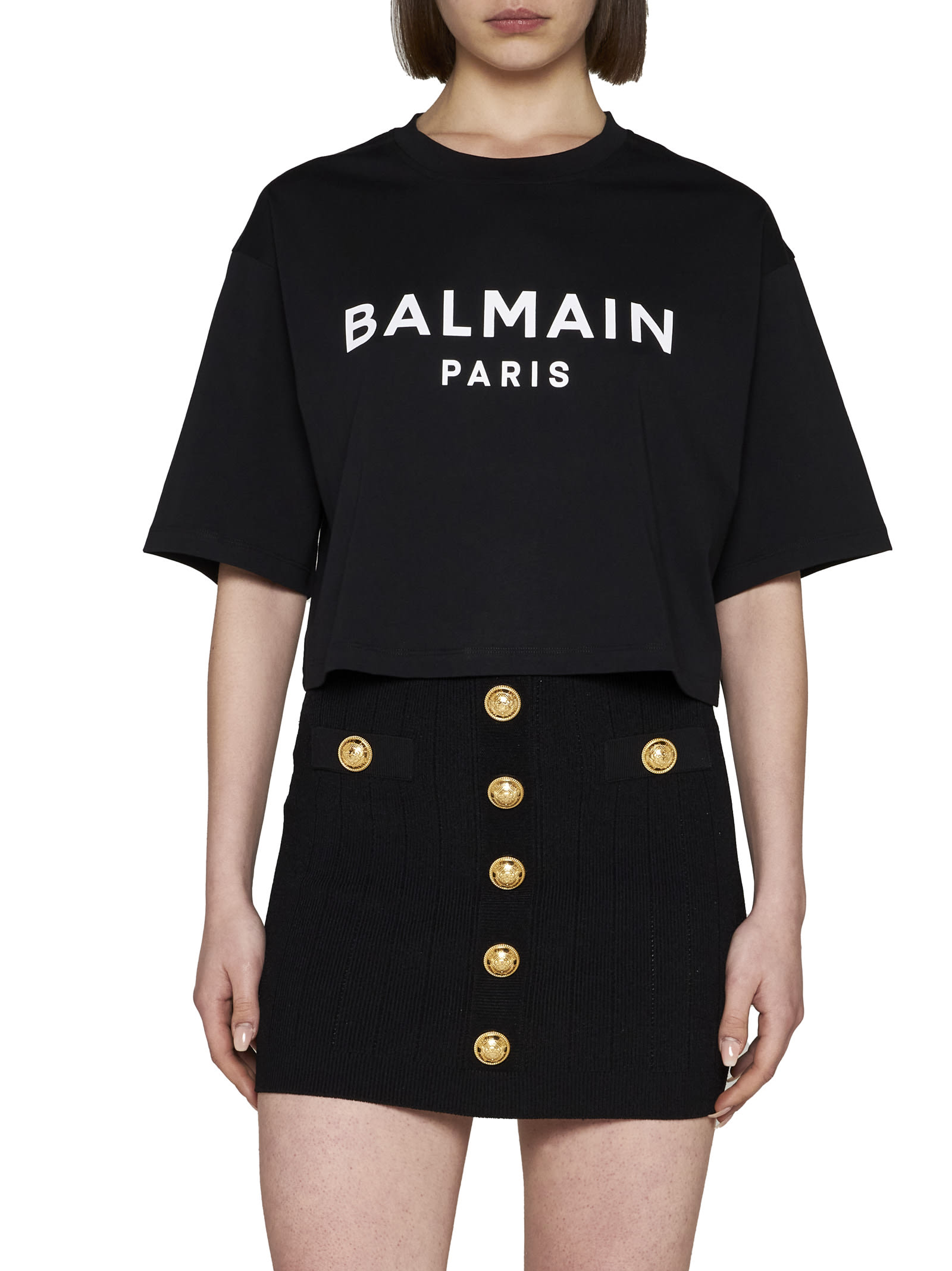 BALMAIN COTTON CREW-NECK T-SHIRT