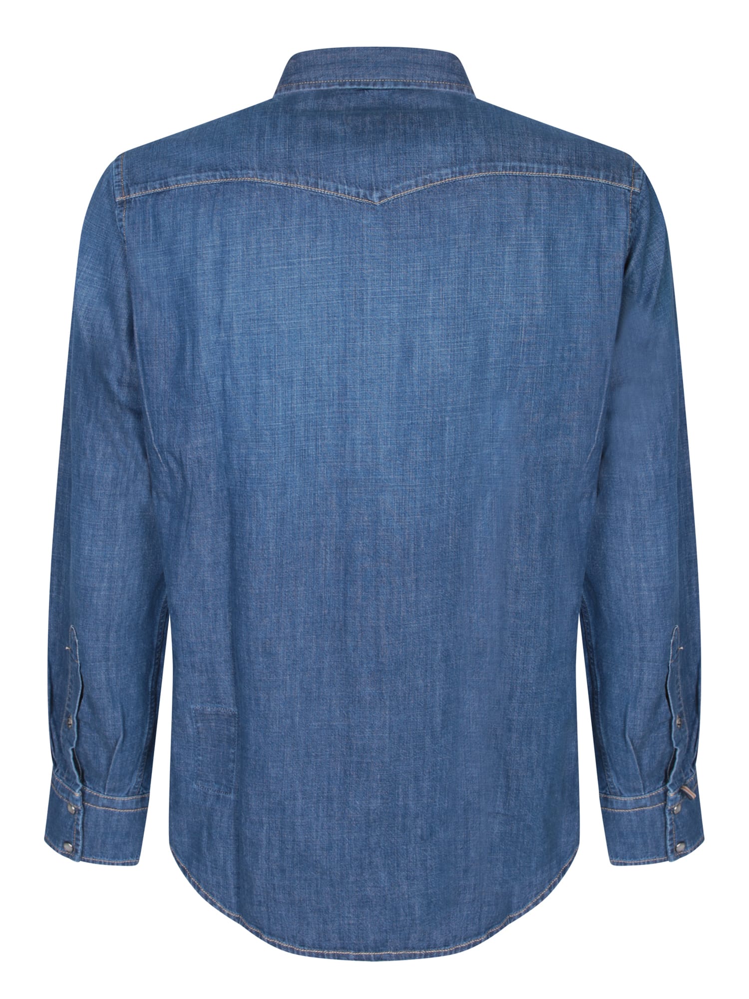 Shop Jacob Cohen Blue Denim Shirt