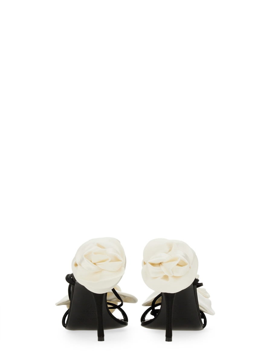 Shop Magda Butrym Sandal With Flower Detail In Black