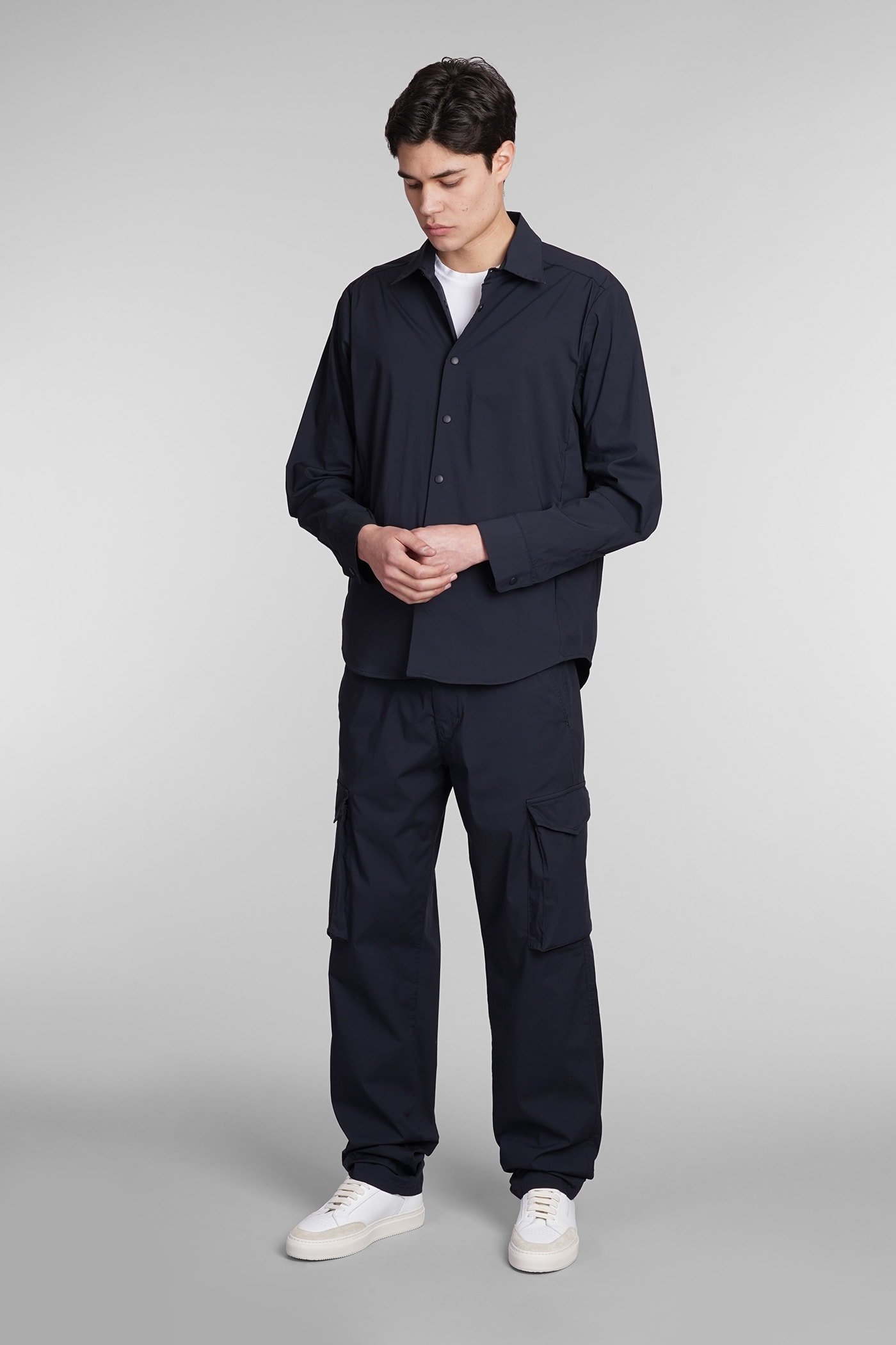 Shop Aspesi Long Sleeved Shirt In Navy