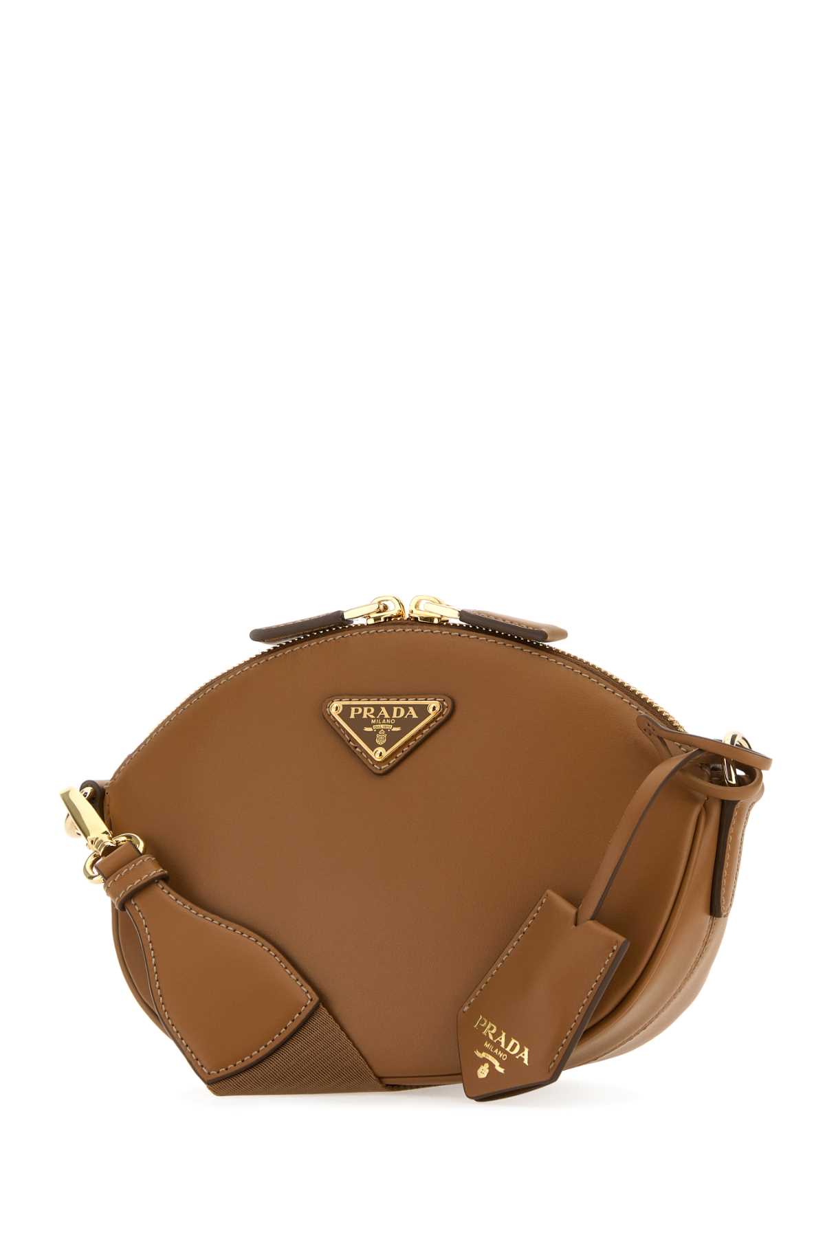 Shop Prada Caramel Leather Crossbody Bag In Caramel0