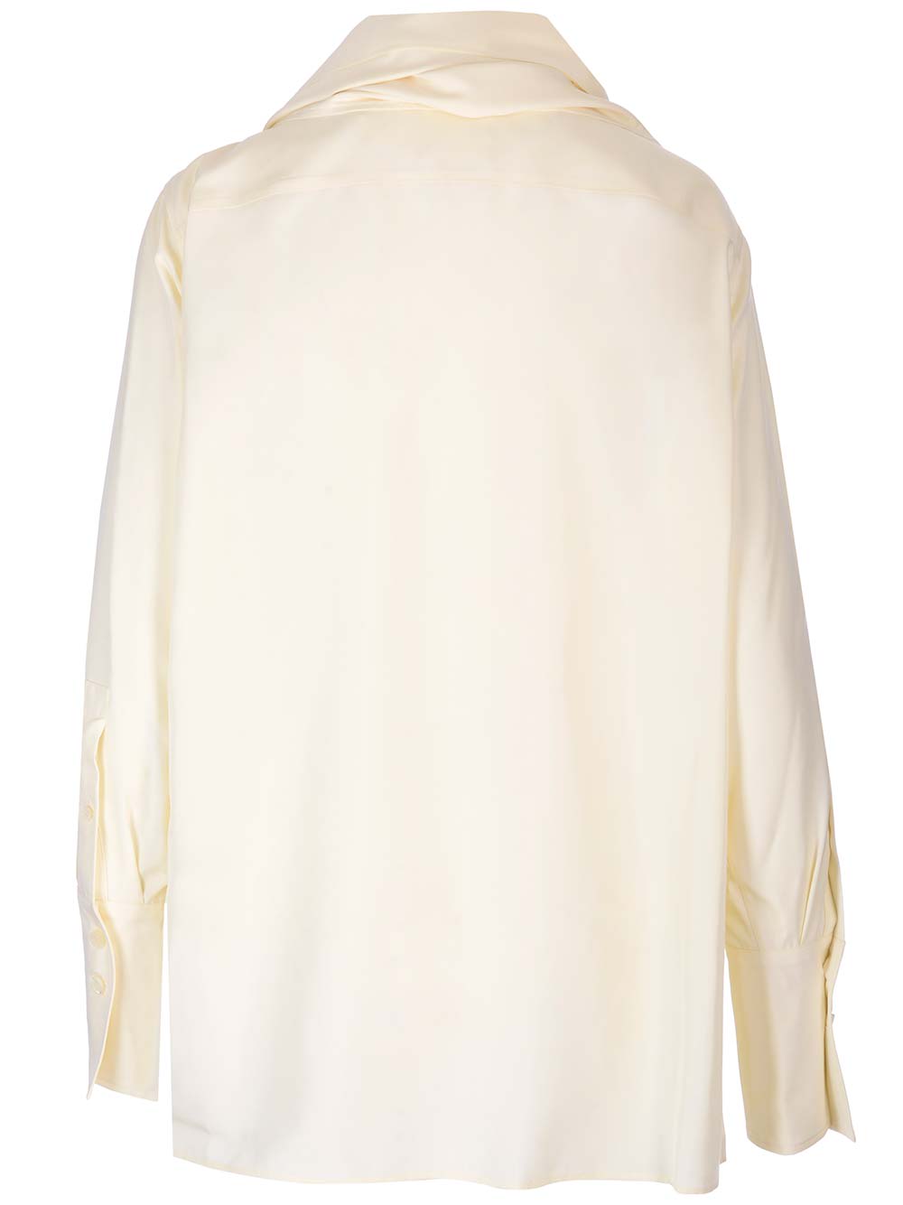 Shop Givenchy Scarf Collar Shirt In Cream
