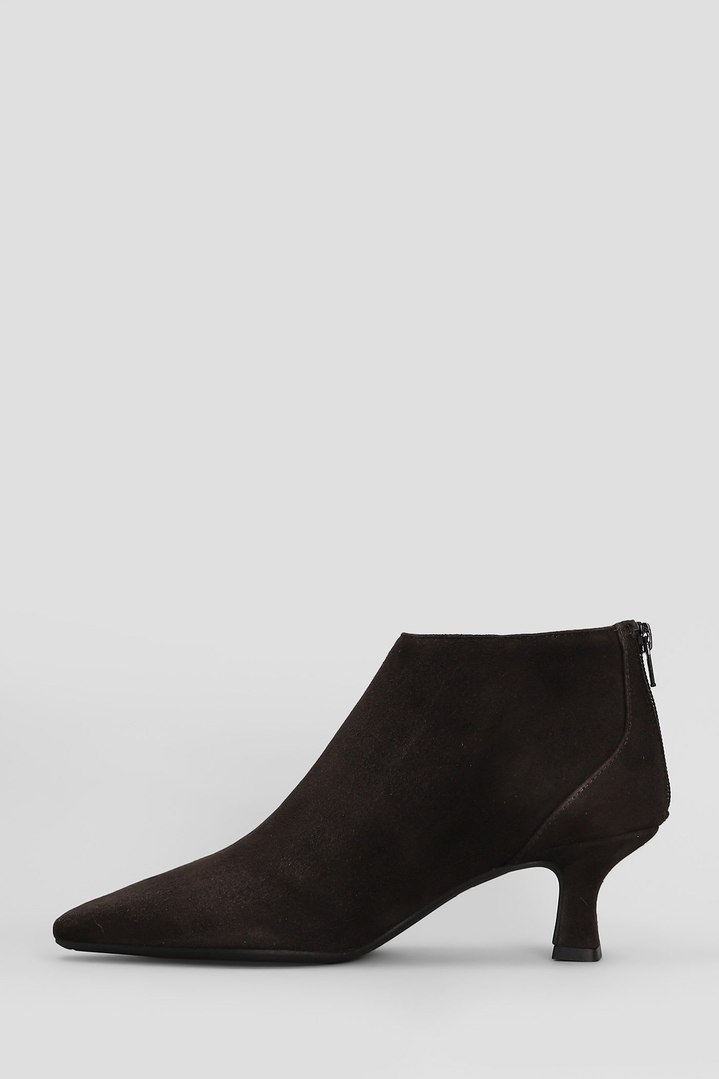 Roberto Festa Esta High Heels Ankle Boots In Dark Brown Suede In Brown