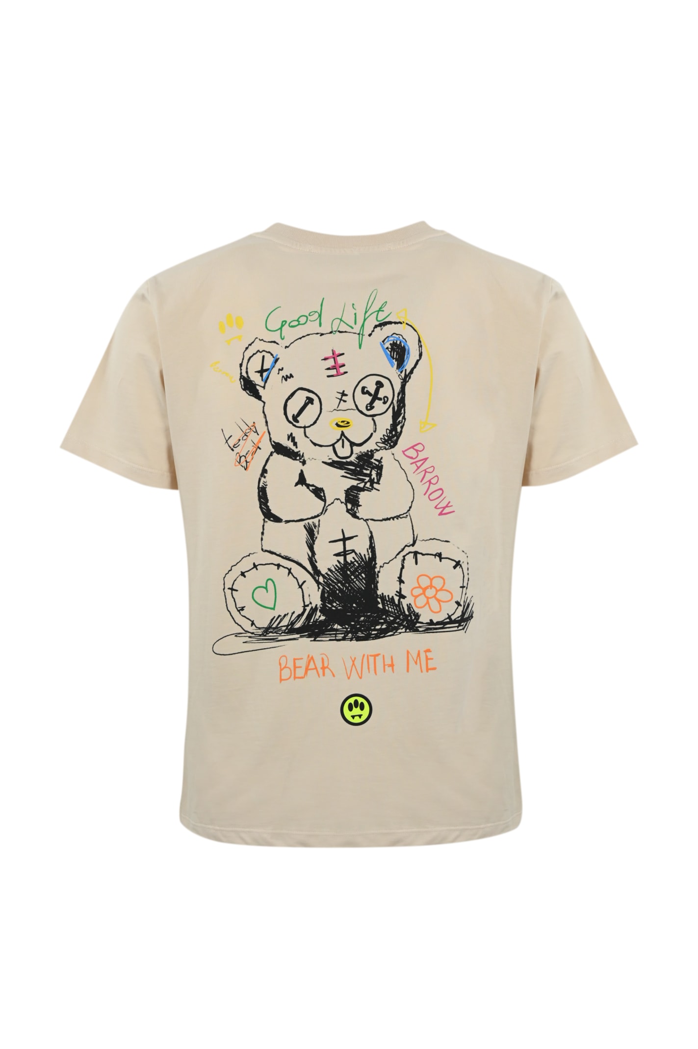 Shop Barrow T-shirt With Teddy Sketch Print In Turtledove