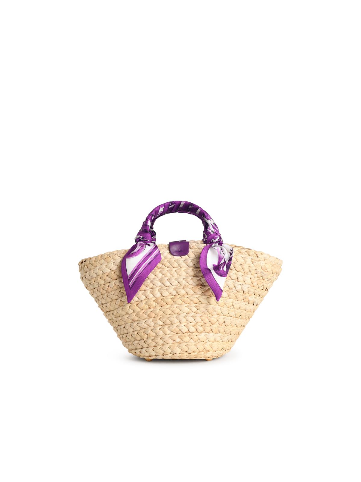 Dolce & Gabbana Kendra Purple Leather Blend Bag In Brown