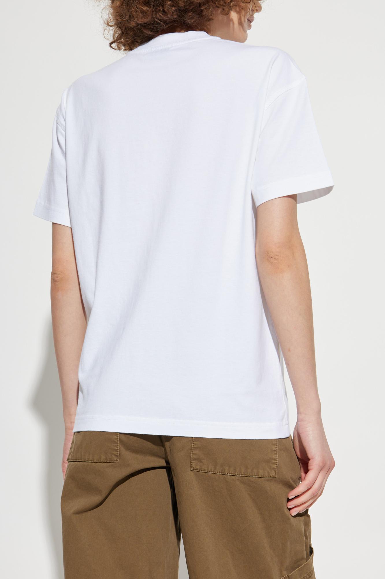 Off-white White T-shirt With Embroidered Floral Logo