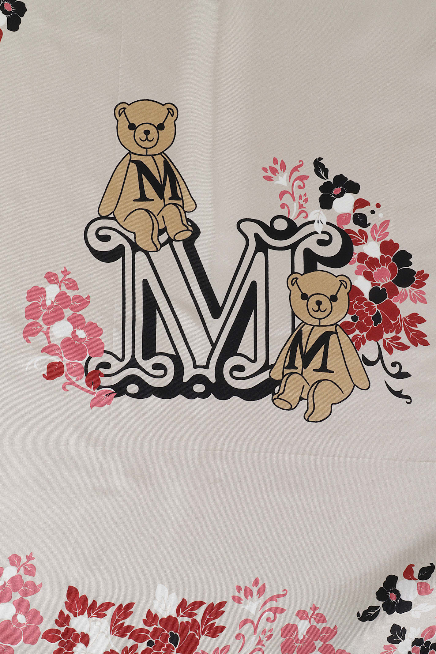 Max Mara Printed Silk Foulard In Sabbia