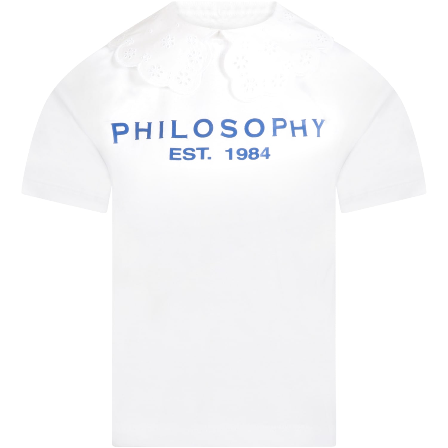 Philosophy di Lorenzo Serafini White T-shirt For Girl With Logo
