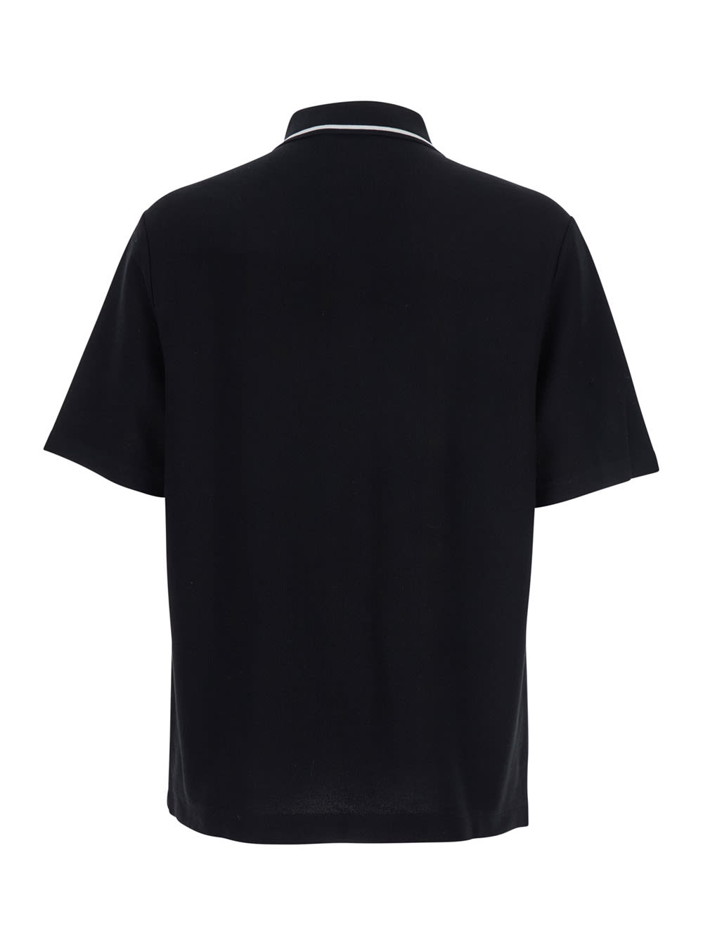 Dolce & Gabbana Polo Shirt In Piqué De Coton In Black