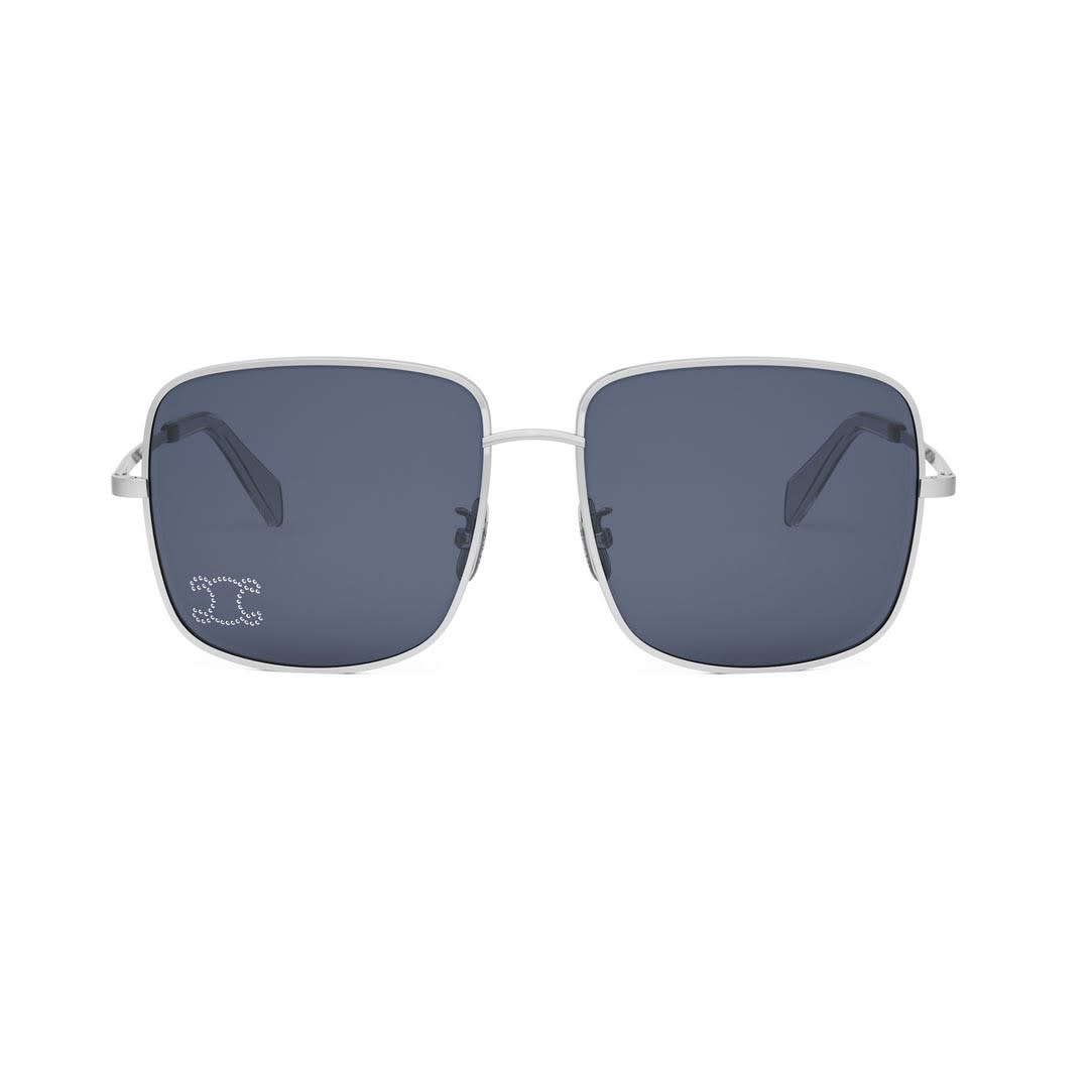 Shop Celine Sunglasses In Argento/blu