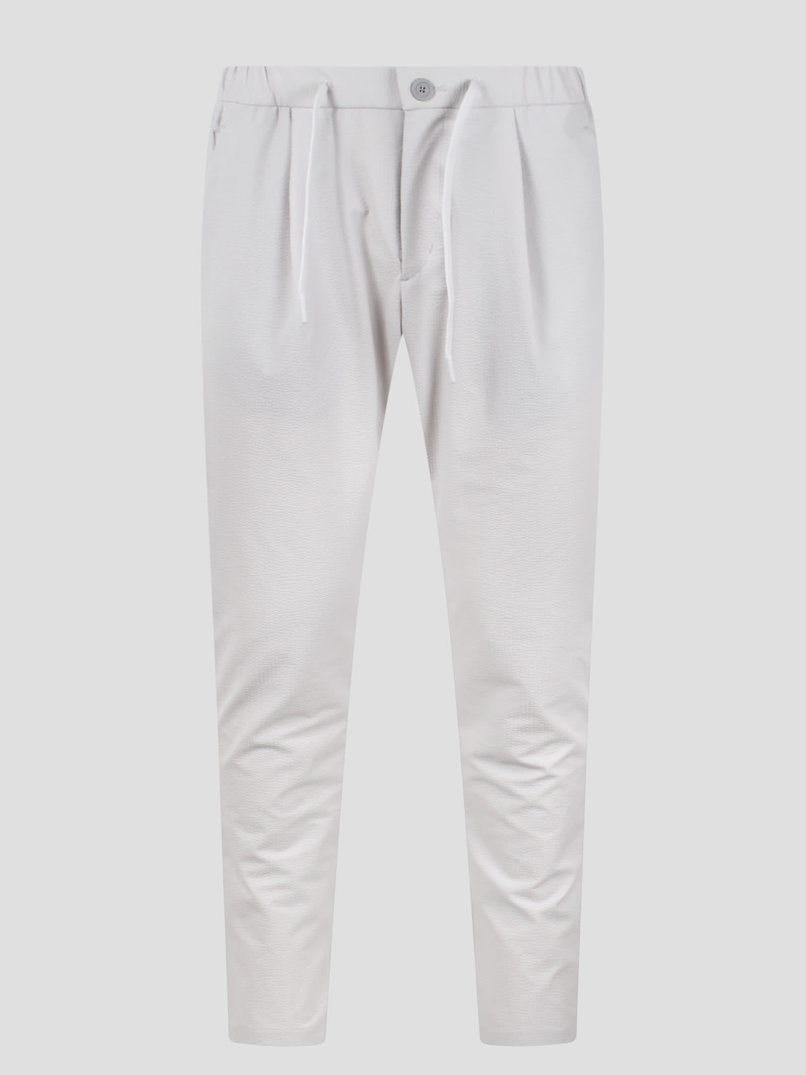 Herno Wavy Touch Laminar Trousers In Light Grey