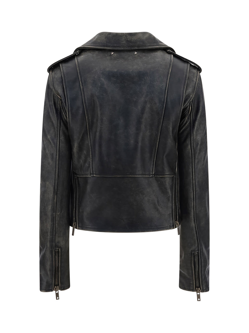 Shop Golden Goose Leather Jacket In Black