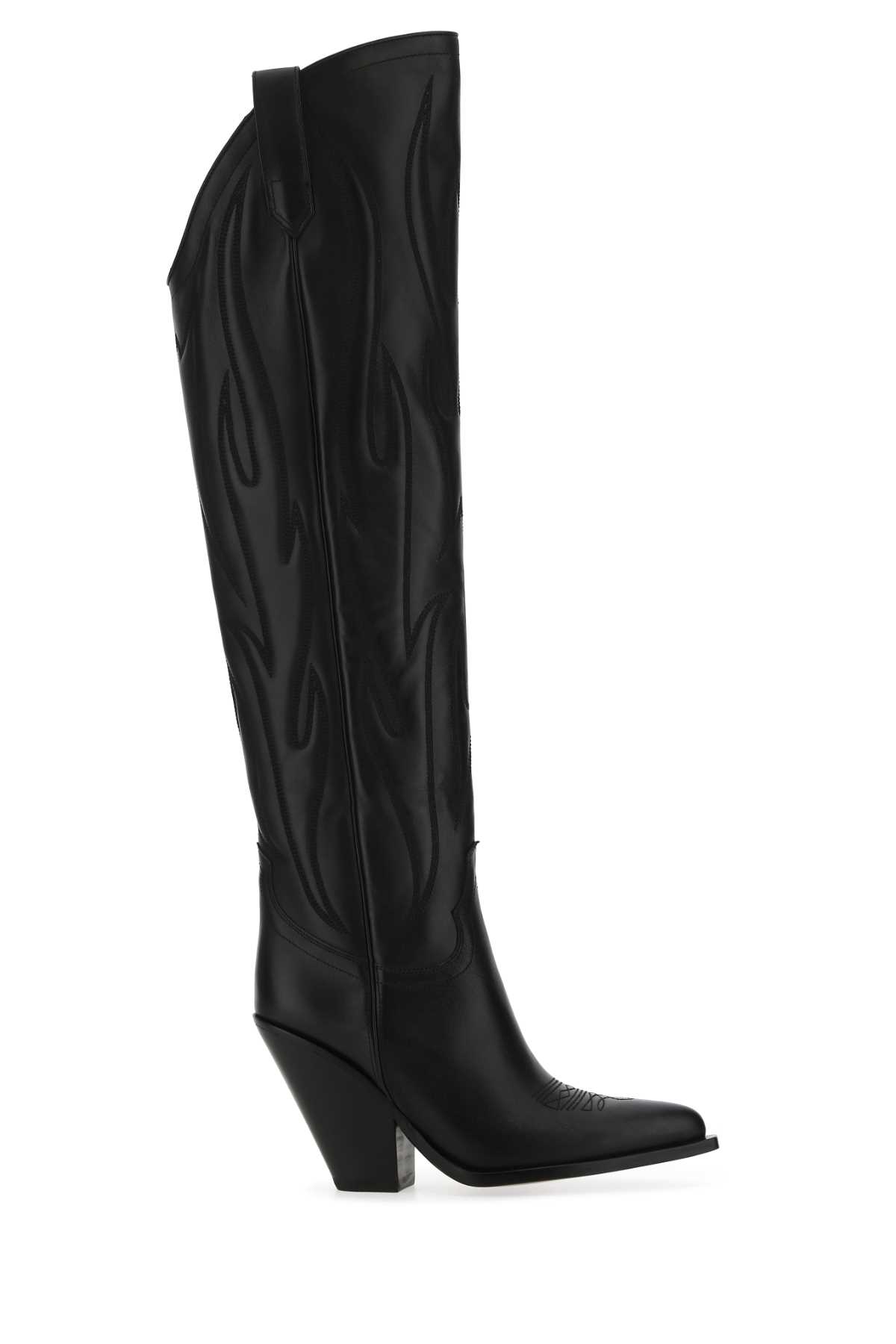Black Leather Hermosillo Boots