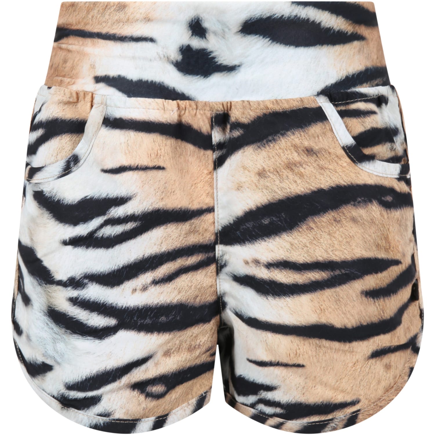 Molo Multicolor Short For Girl With Tiger Print