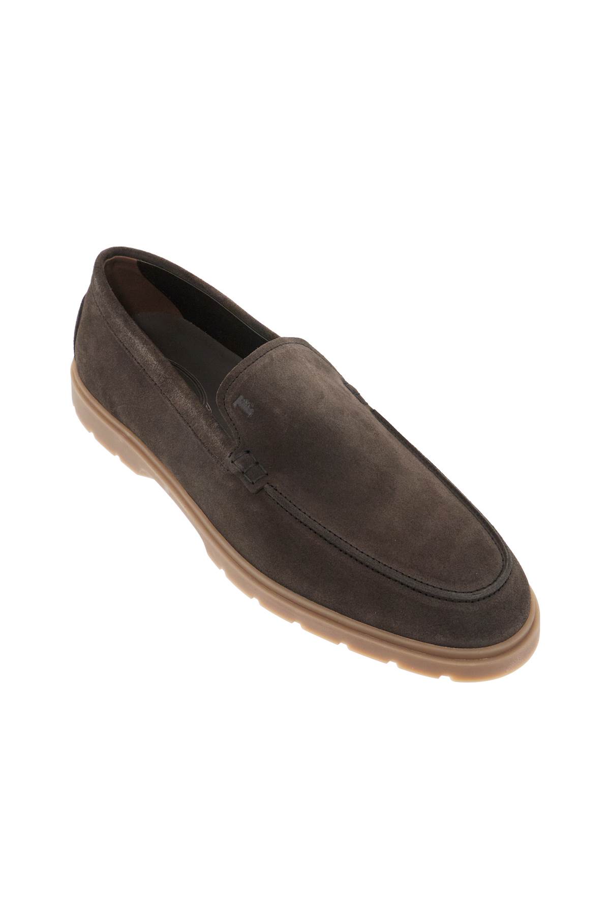 Shop Tod's Suede Loafers In Fango (brown)