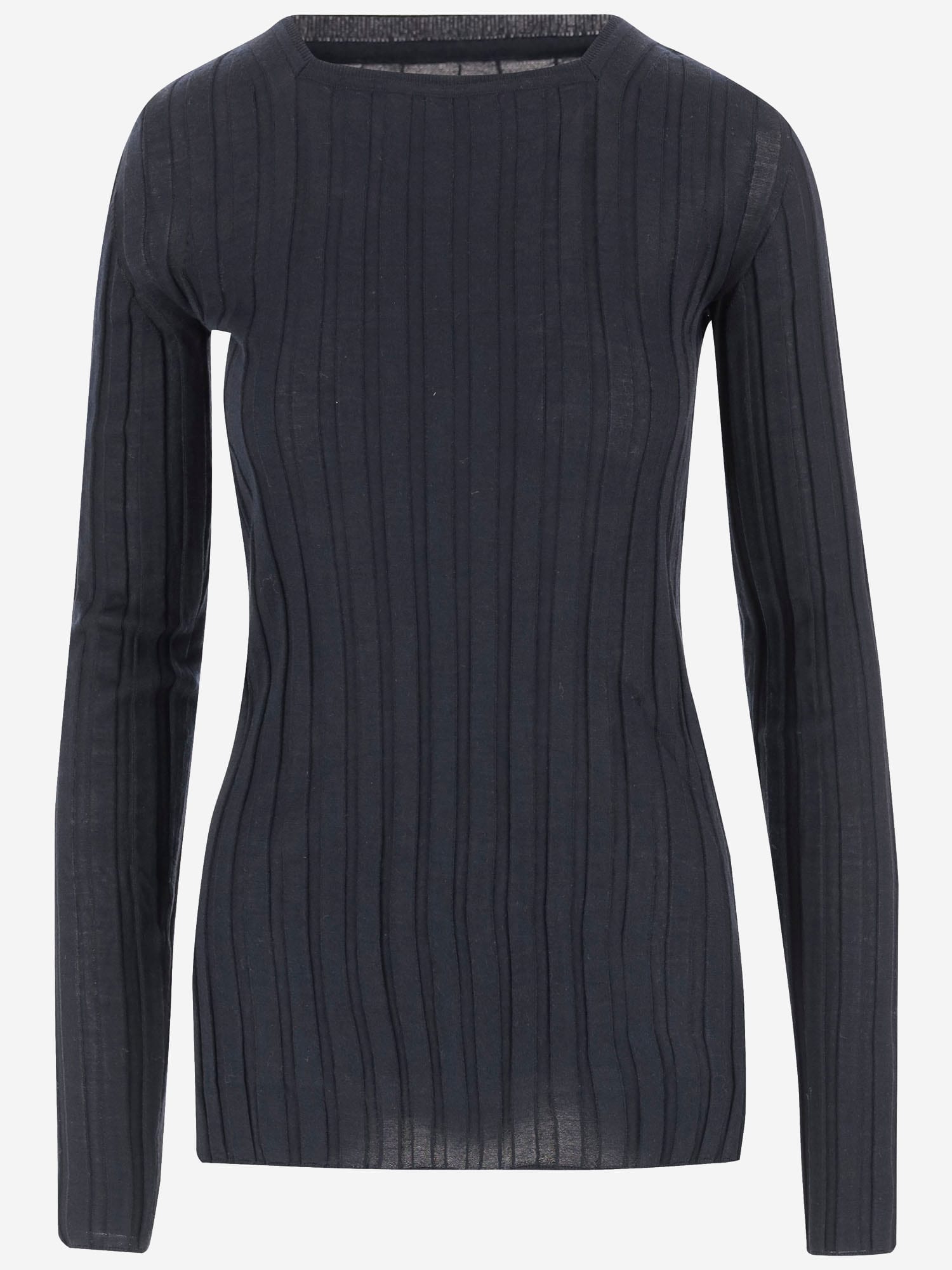 Ribbed Wool And Silk Sweater