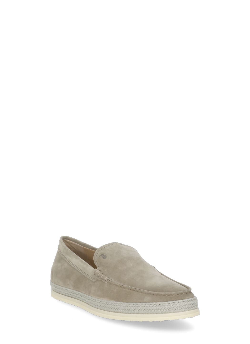 Tod's Suede Round Toe Slippers With Rubber Sole In Grey