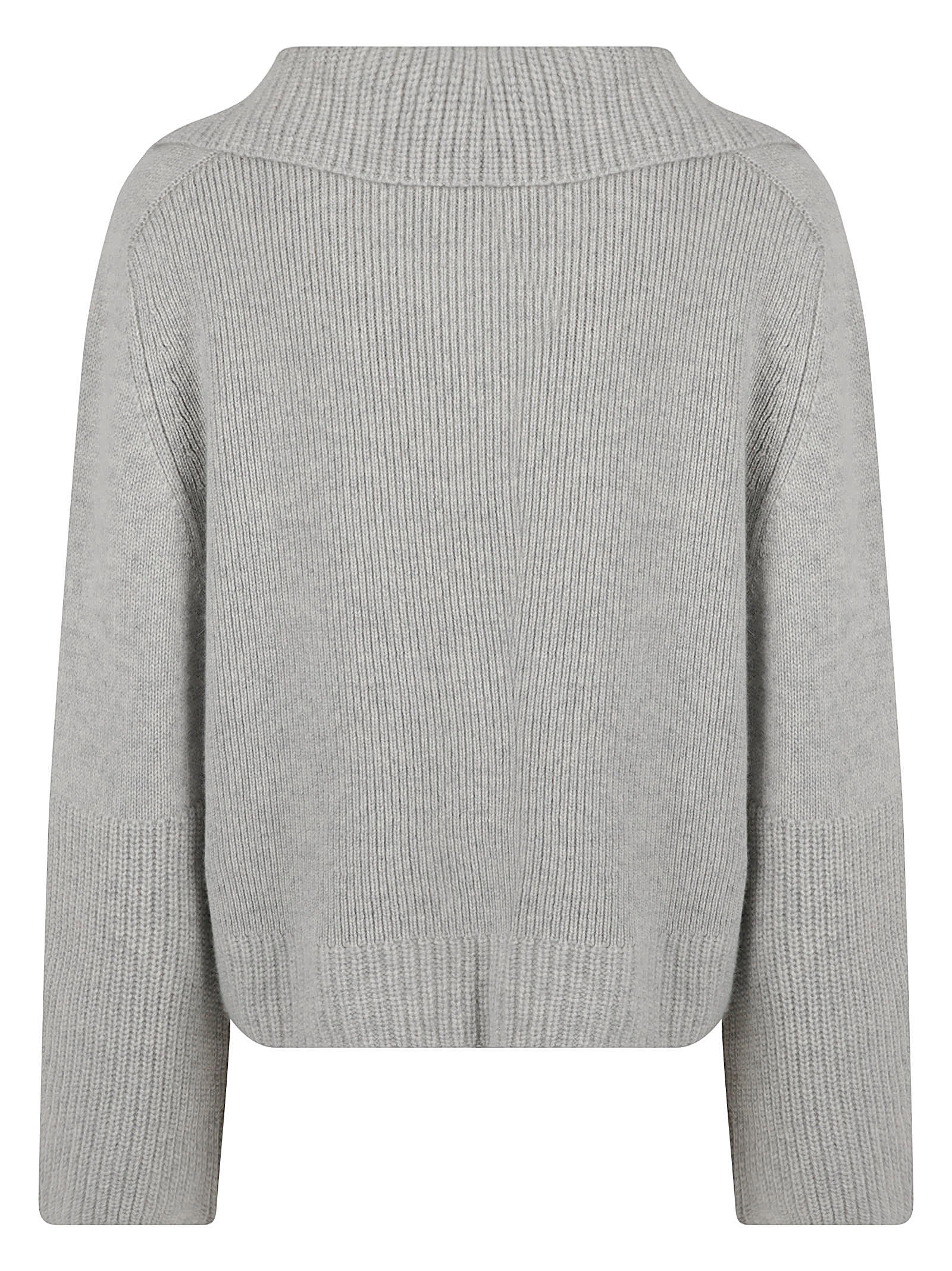 Shop Allude Ribbed Loose Fit Jumper In Carrara Mel