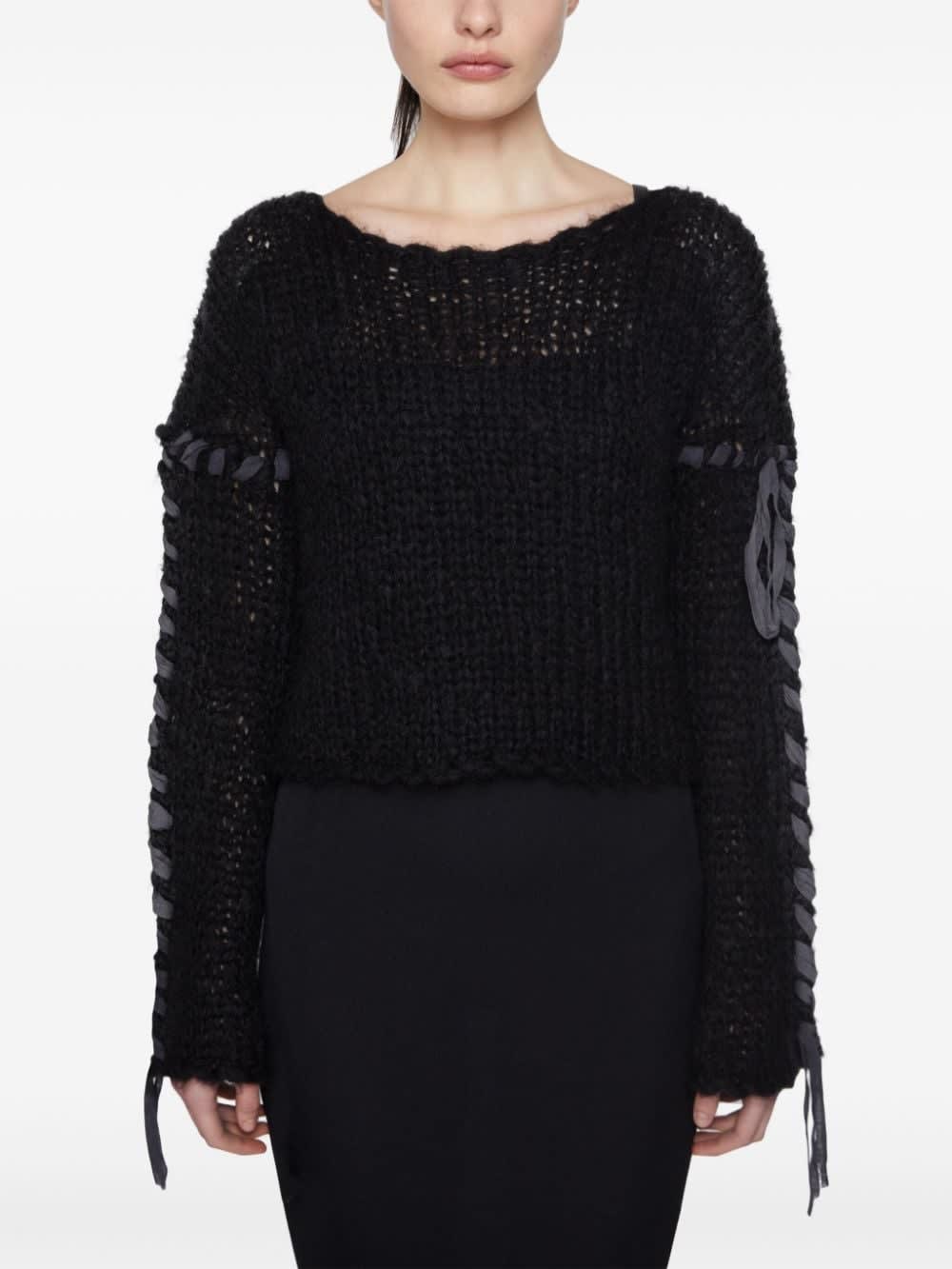Acne Studios Women Wool Blend Crewneck Sweater In Black