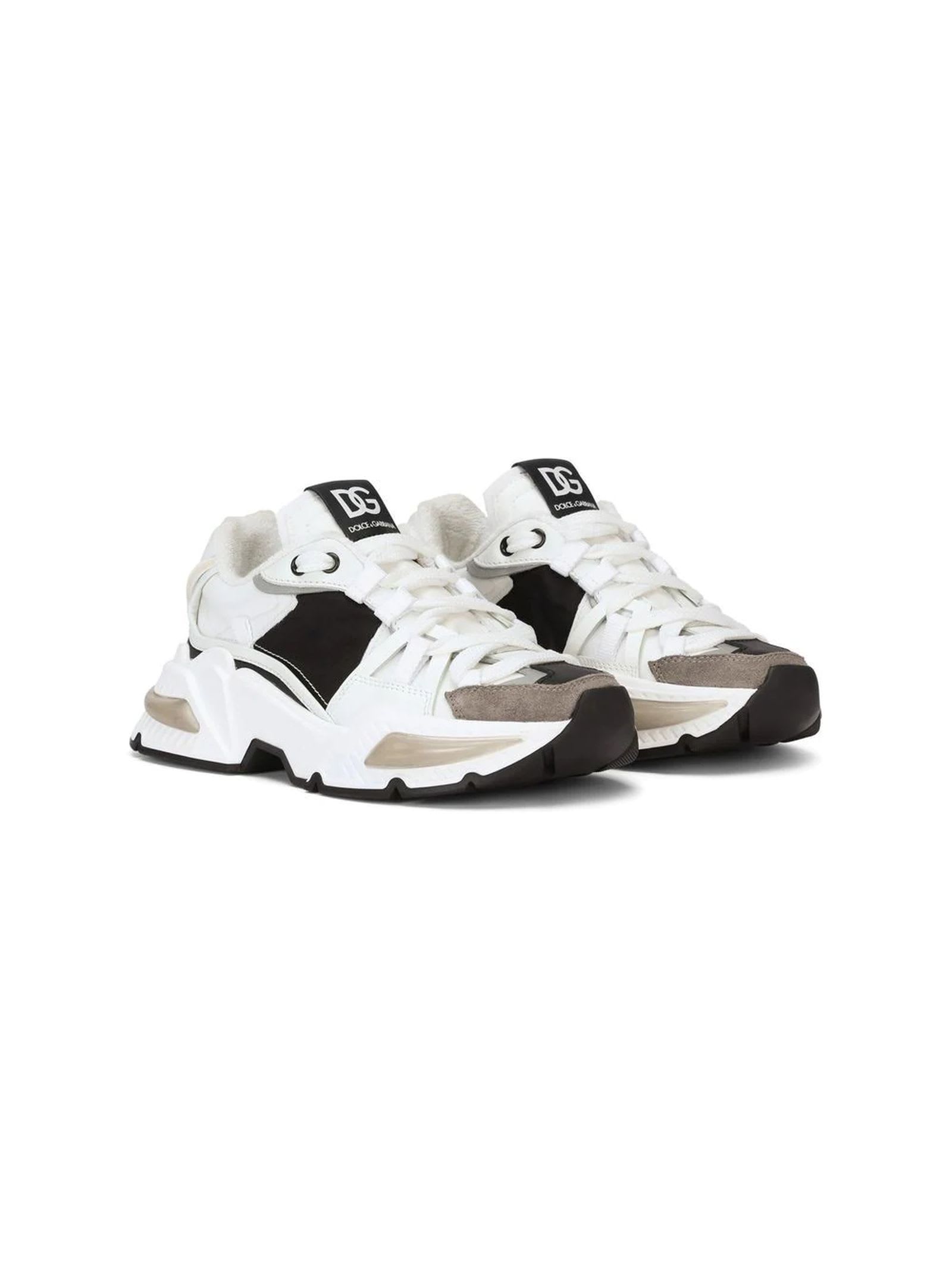 Dolce & Gabbana Airmaster Low-top Sneakers In Bianco+nero