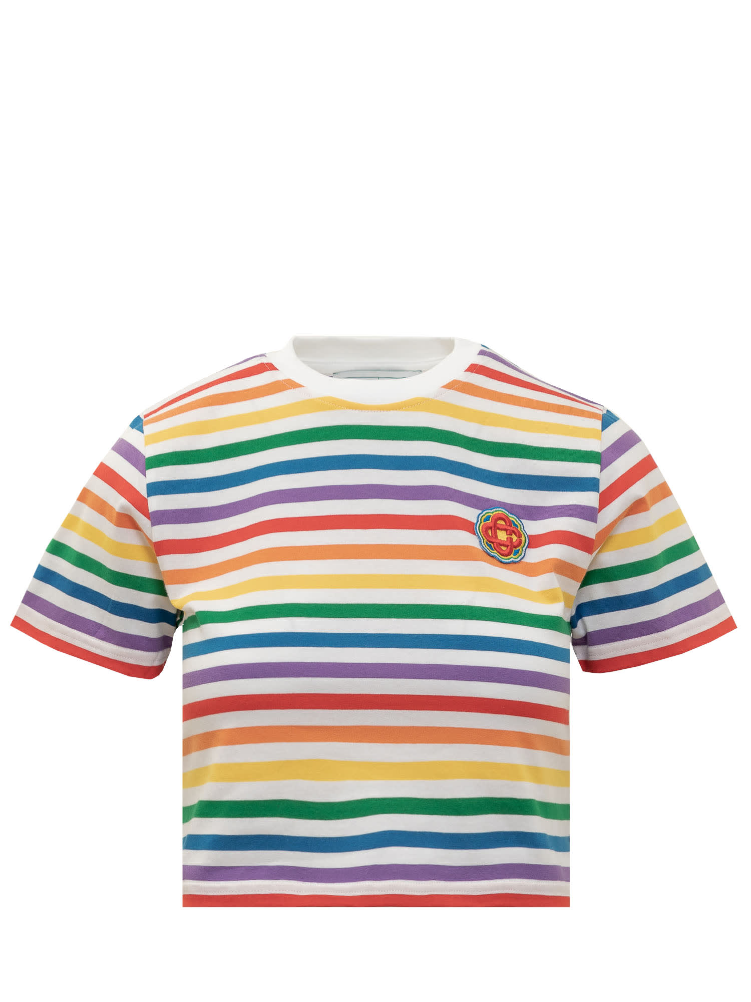 Casablanca Crew Neck Striped Pattern Cropped Length In Stripe Multi