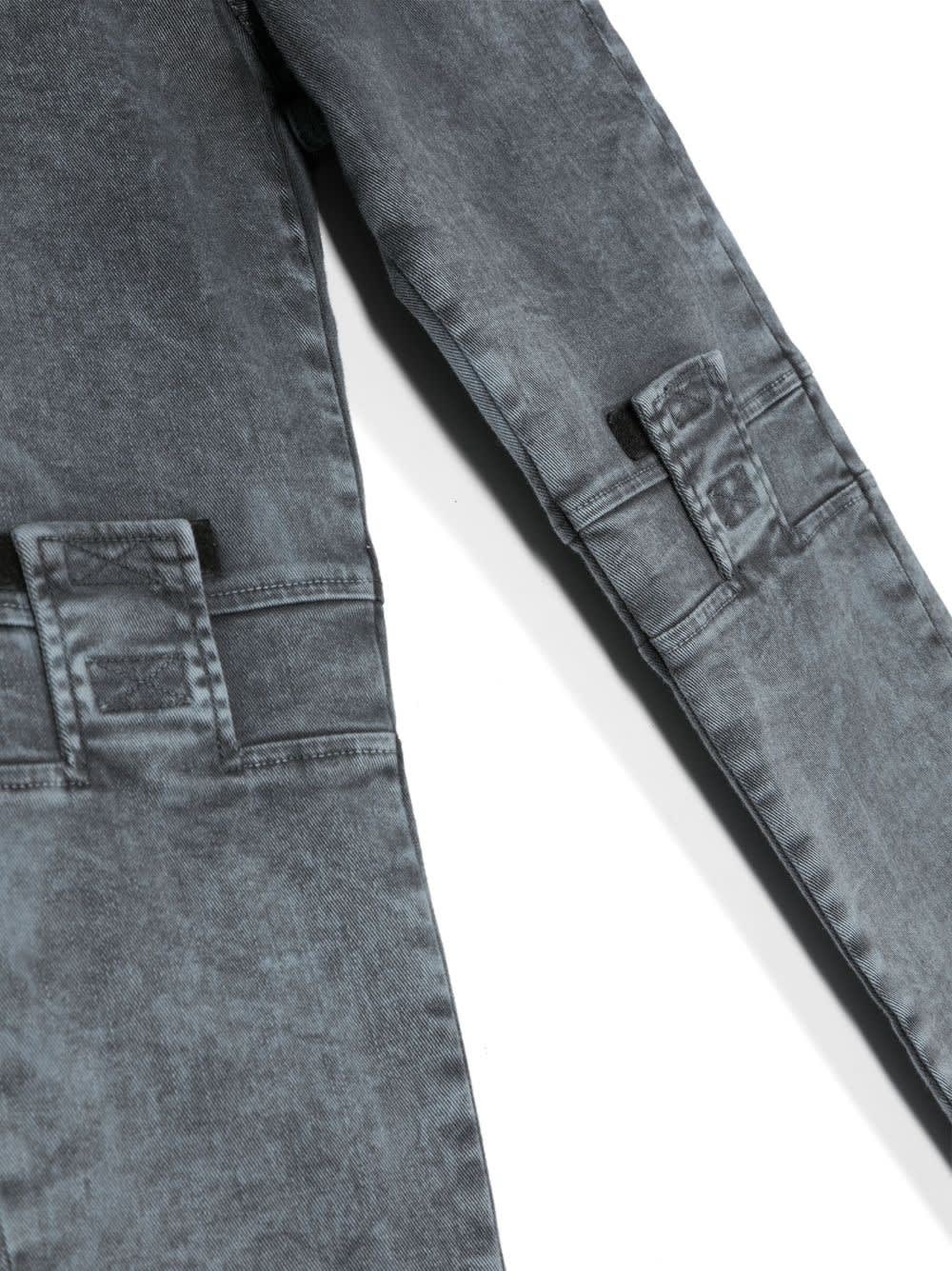 Shop Balmain Slim Jeans With Inserts In Gray