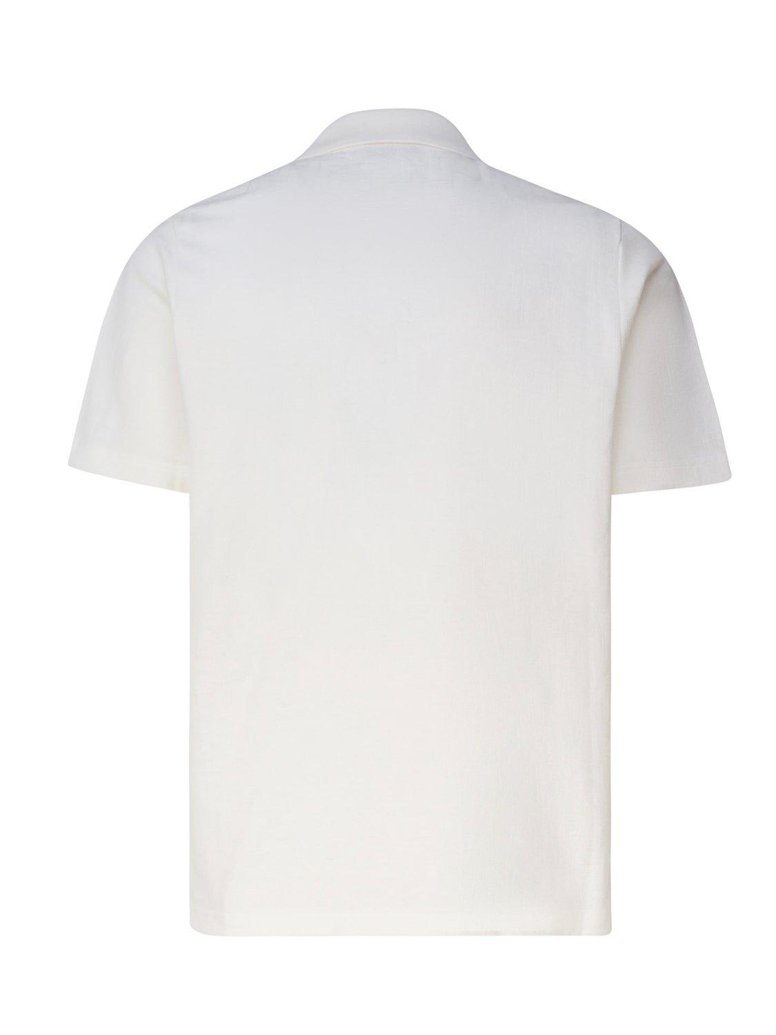 Shop Fendi Ff Motif Polo Shirt In Naturale
