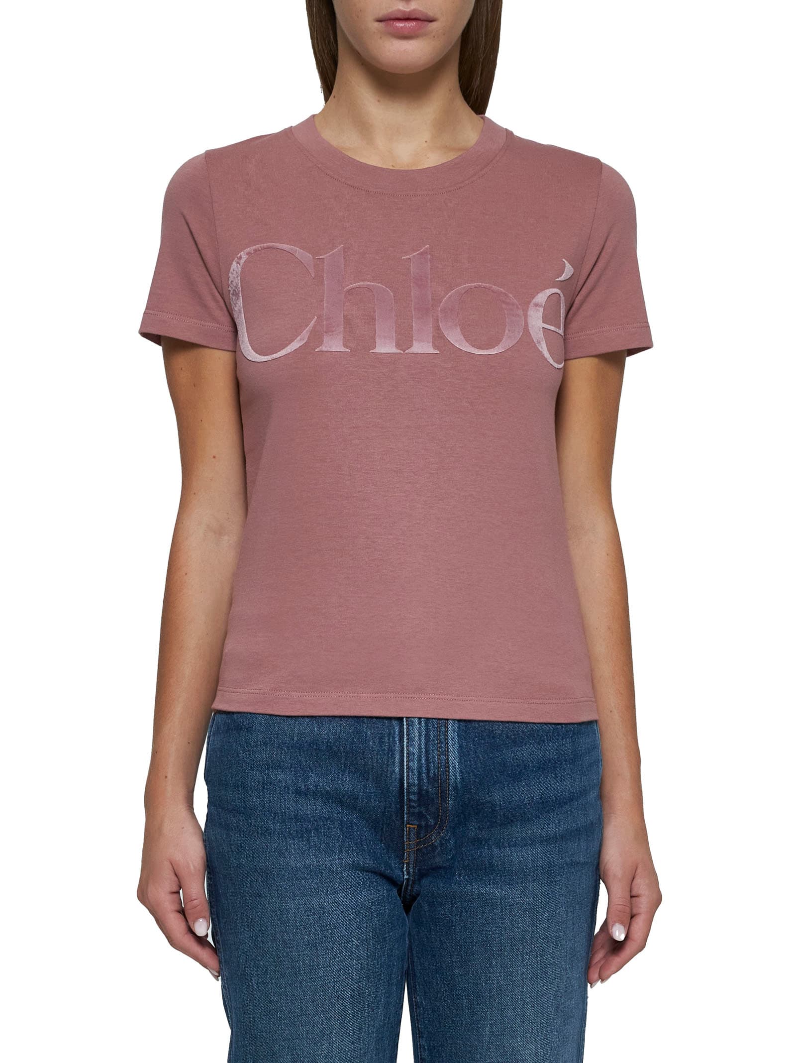 Shop Chloé T-shirt In Dried Rose