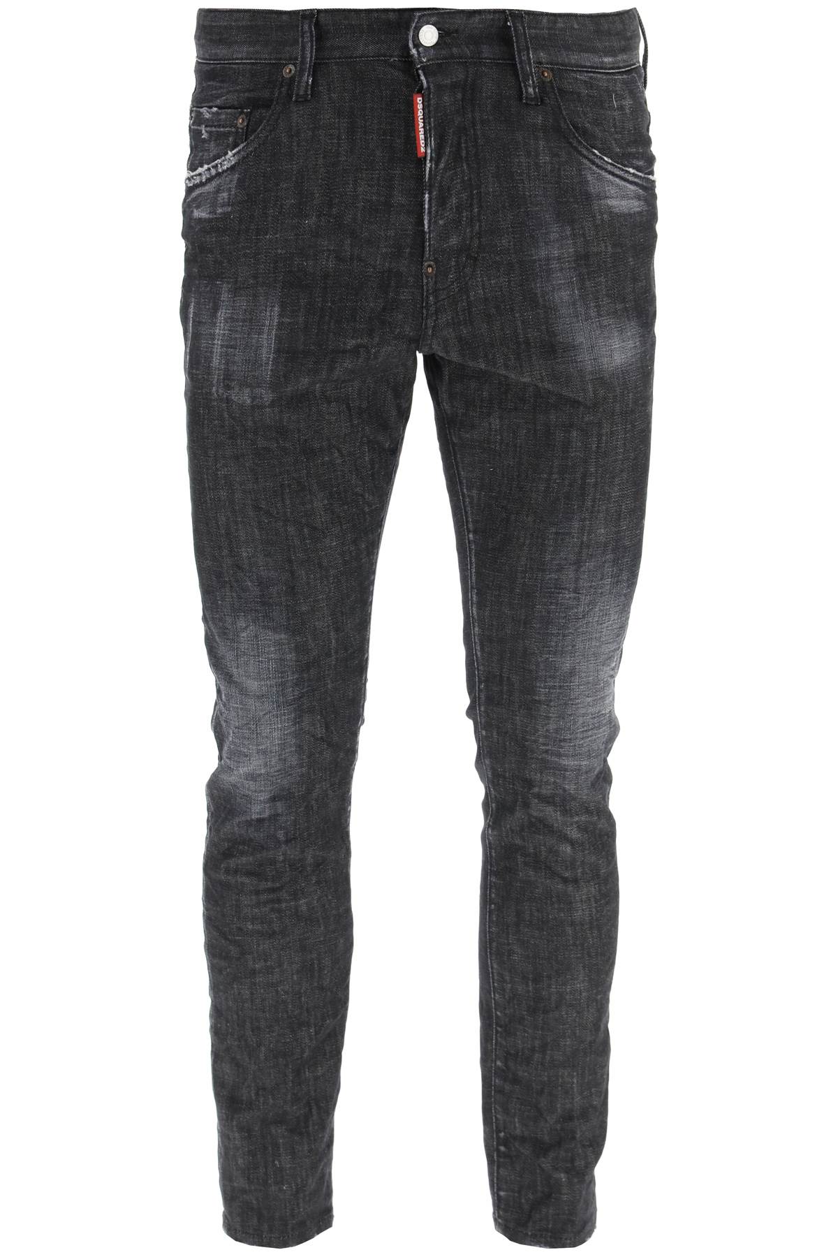 Dsquared2 Black Clean Wash Skater Fit Jeans In Gray