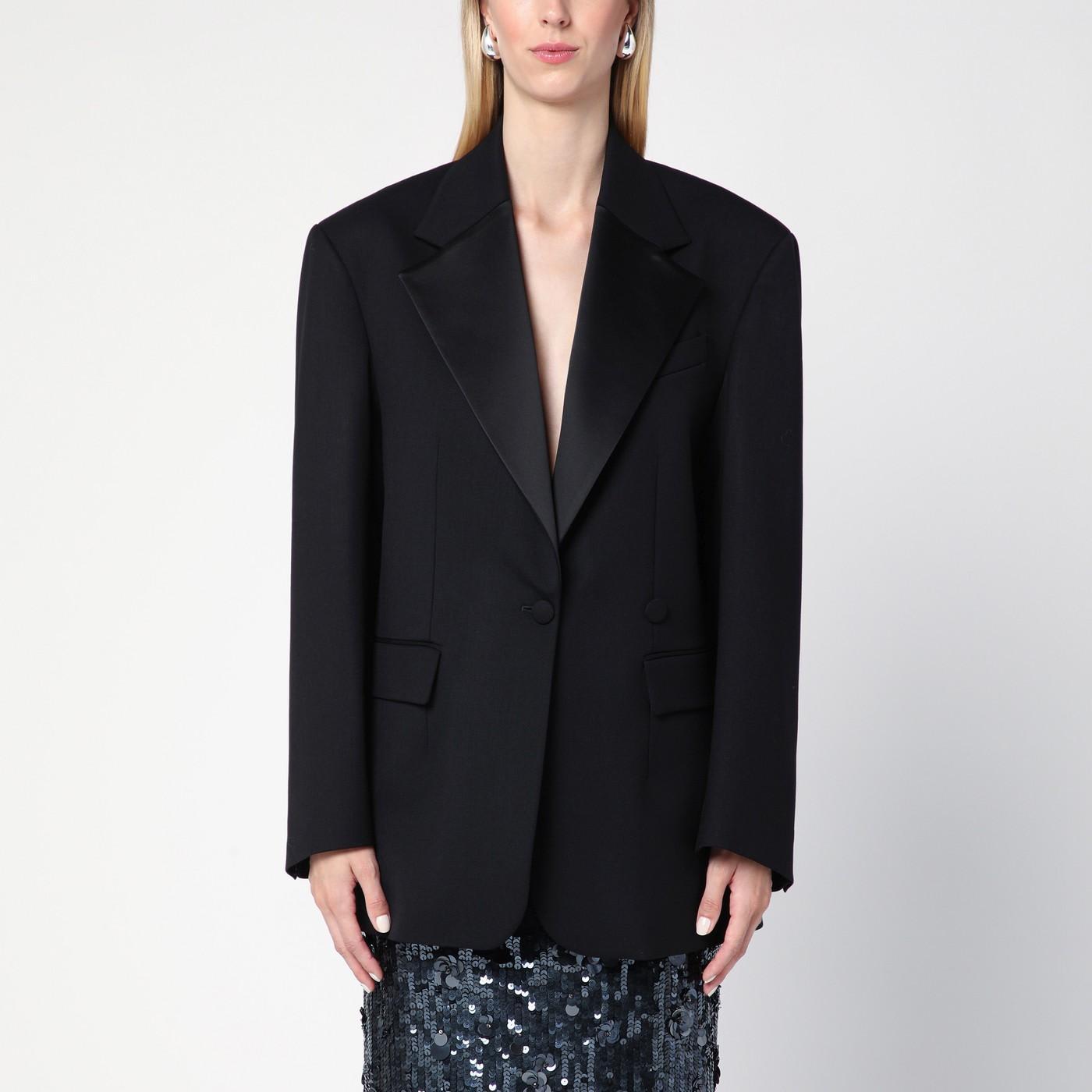 Parosh Black Single-breasted Jacket In Wool