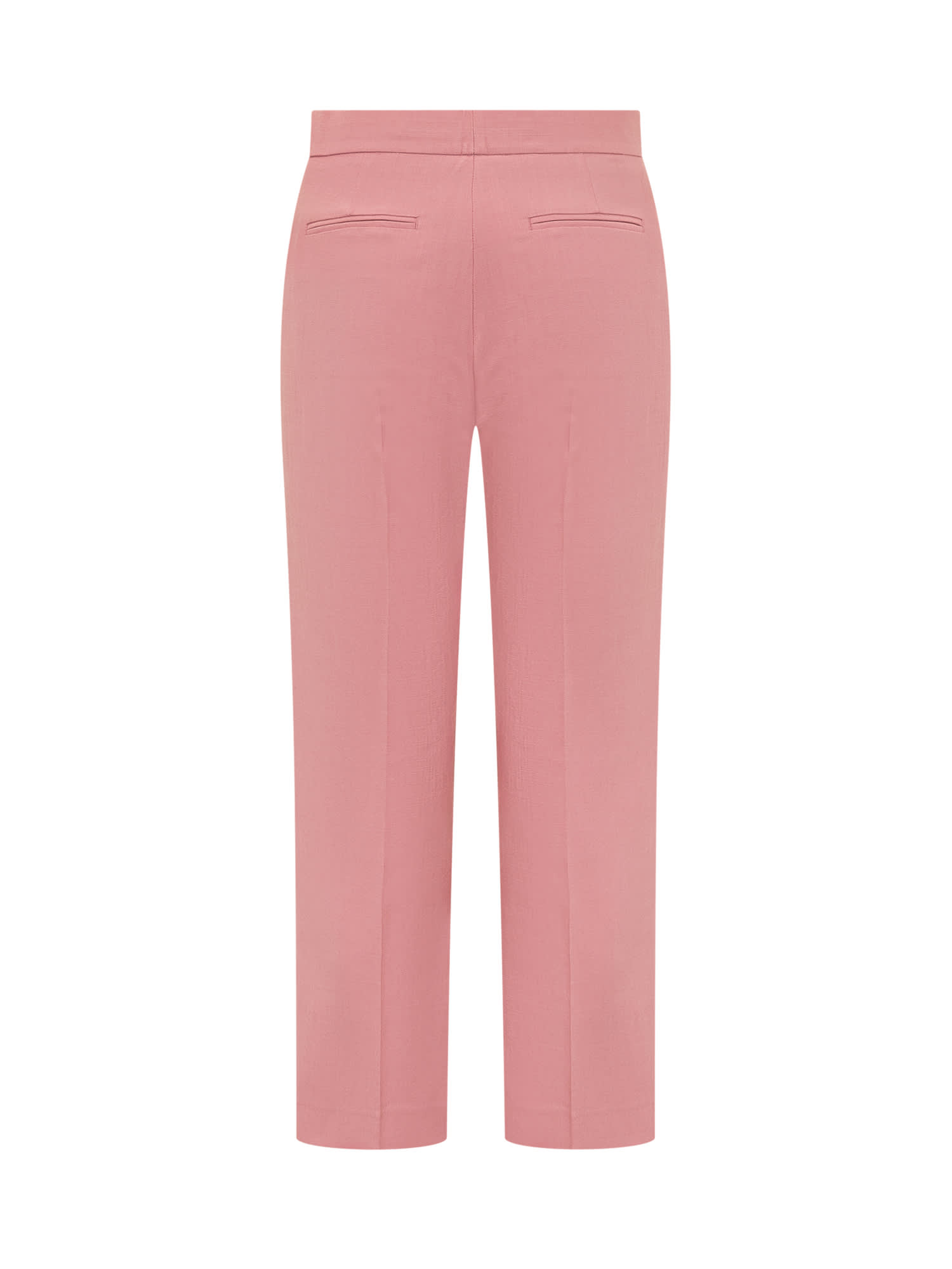 Shop Msgm Trousers In Pink